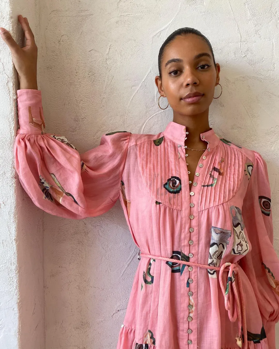 Alemais Cleo Smock Mini Dress Pink Size 8 AU for rent on The Volte - main image