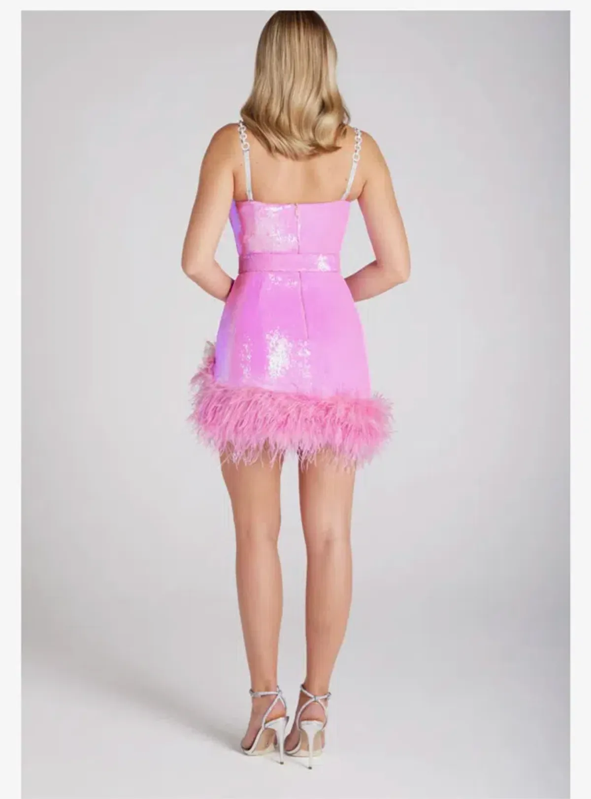 Nadine Merabi  Fifi Mini Dress Pink Size L / Au 12 - Image 2