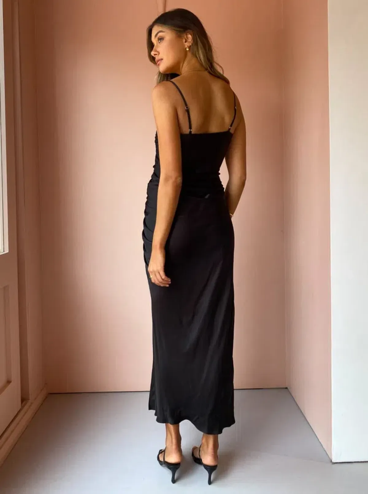 Shona Joy Midi Dress Black Size 6 - Image 3