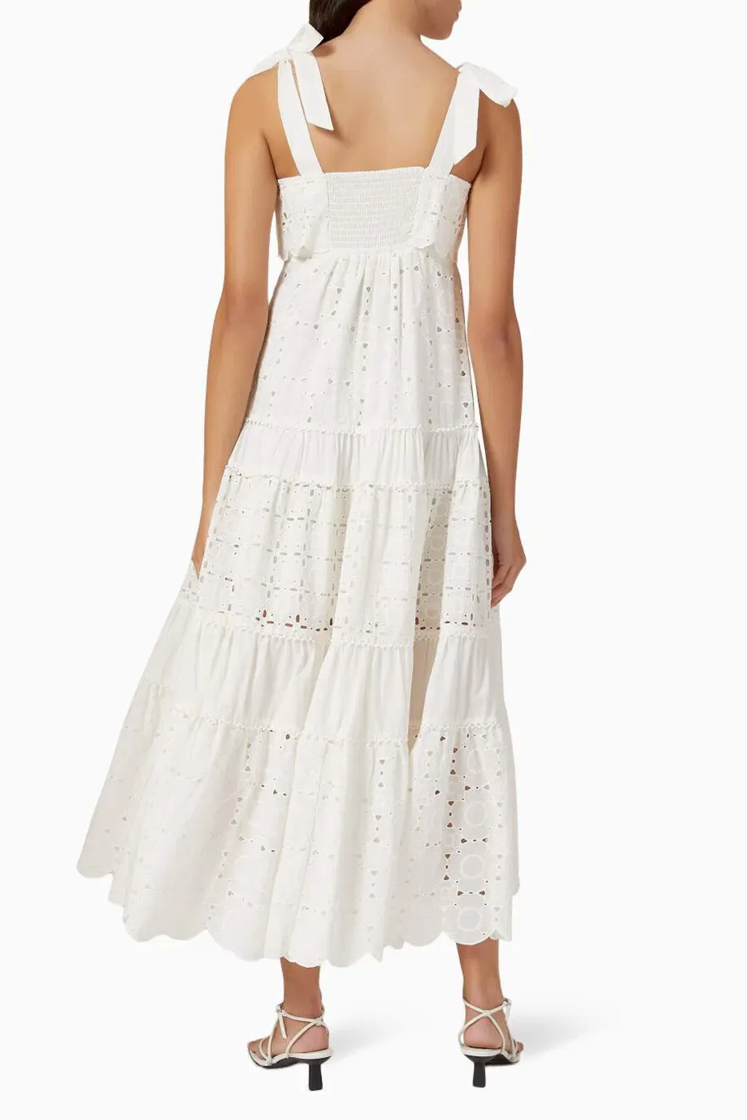 Alemais Evie Panelled Tie Midi Maxi Dress White Size 6 for rent on The Volte - main image