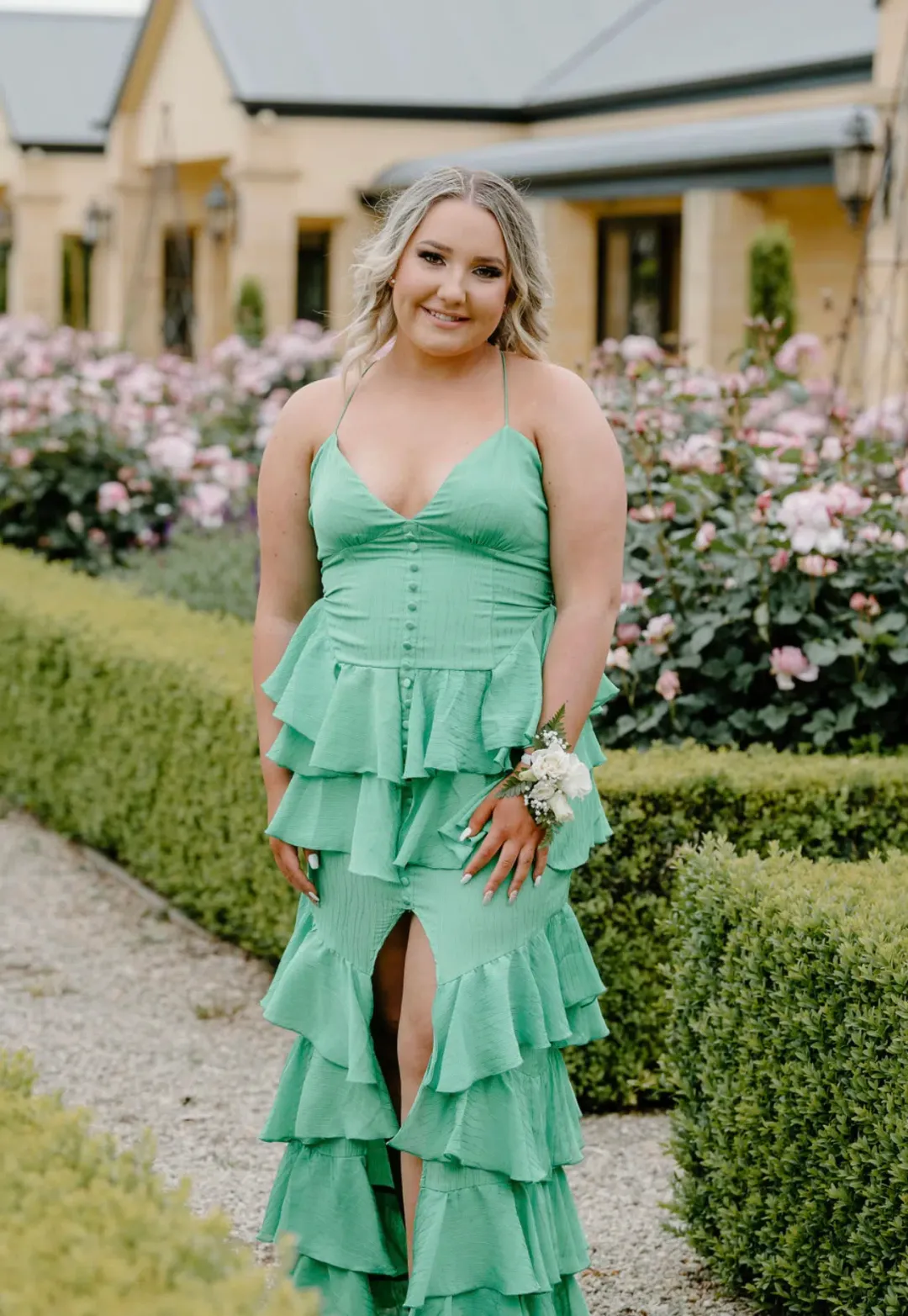 Derma Department Barcelona Maxi Dress Green Size AU 12 for rent on The Volte - main image