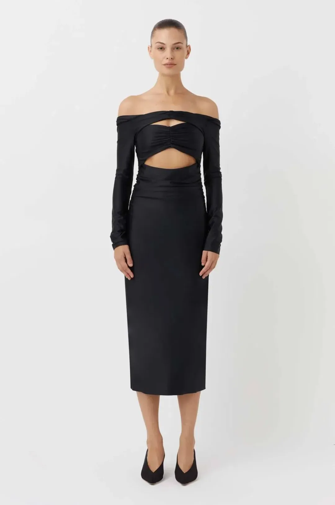 Camilla and Marc Berkley Off-shoulder Dress In Black Size AU 10  for rent on The Volte - main image