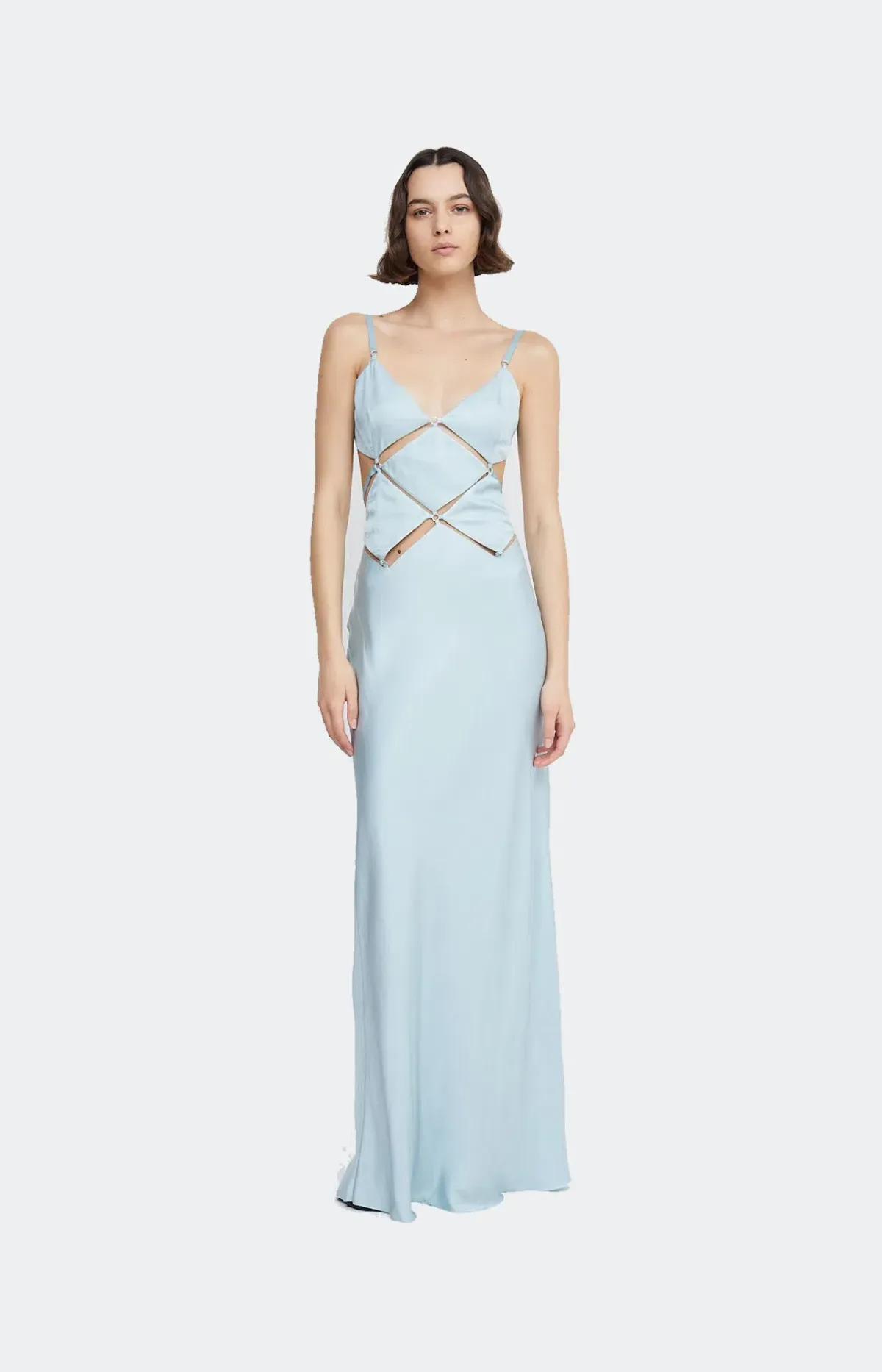 Bec & Bridge Diamond Days Strap Maxi Dress Cloud Blue Size AU 6  - Image 1
