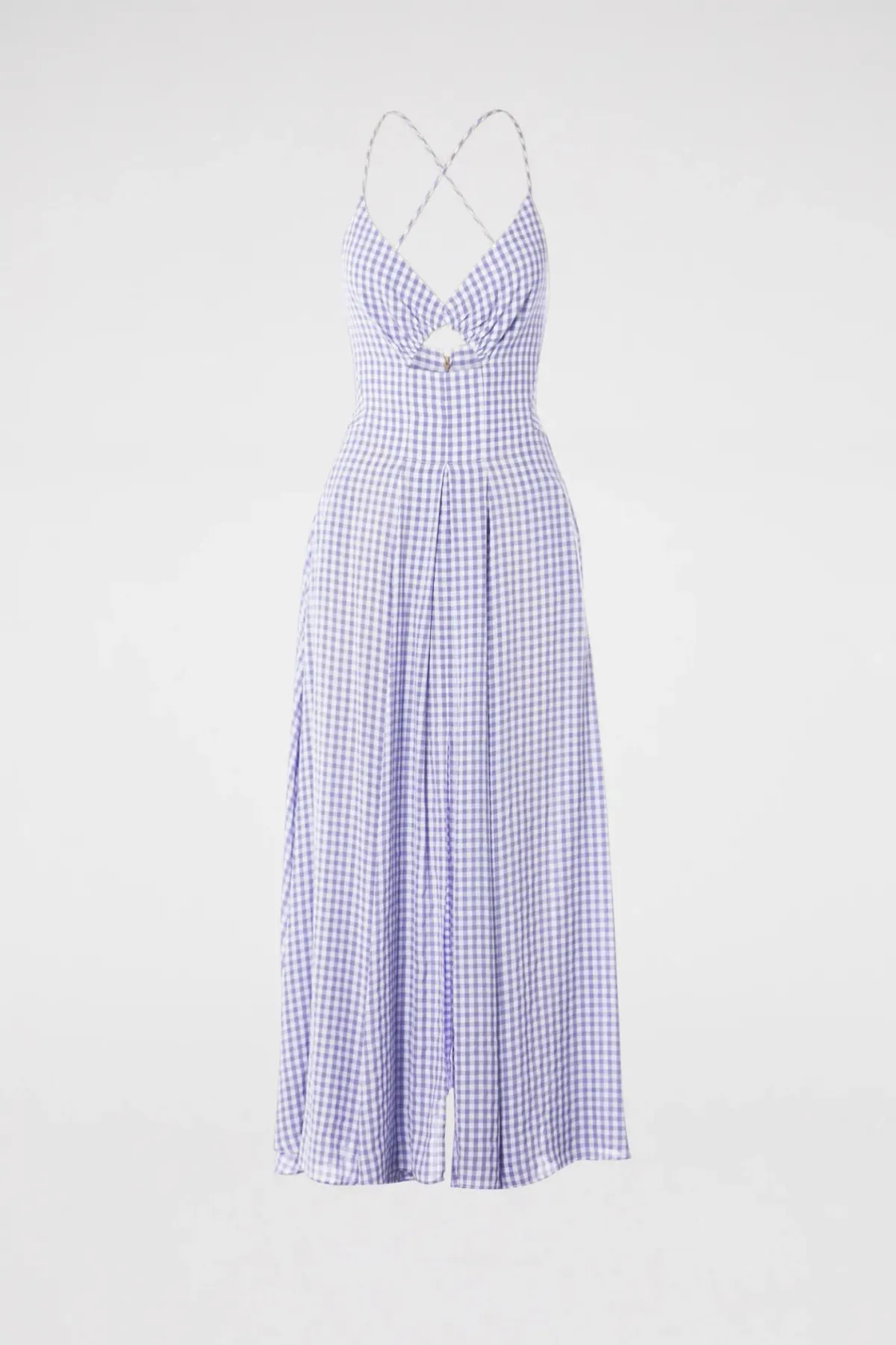 Scanlan Theodore Strappy Gingham Dress Mauve Size XS/Au 6 - Image 3
