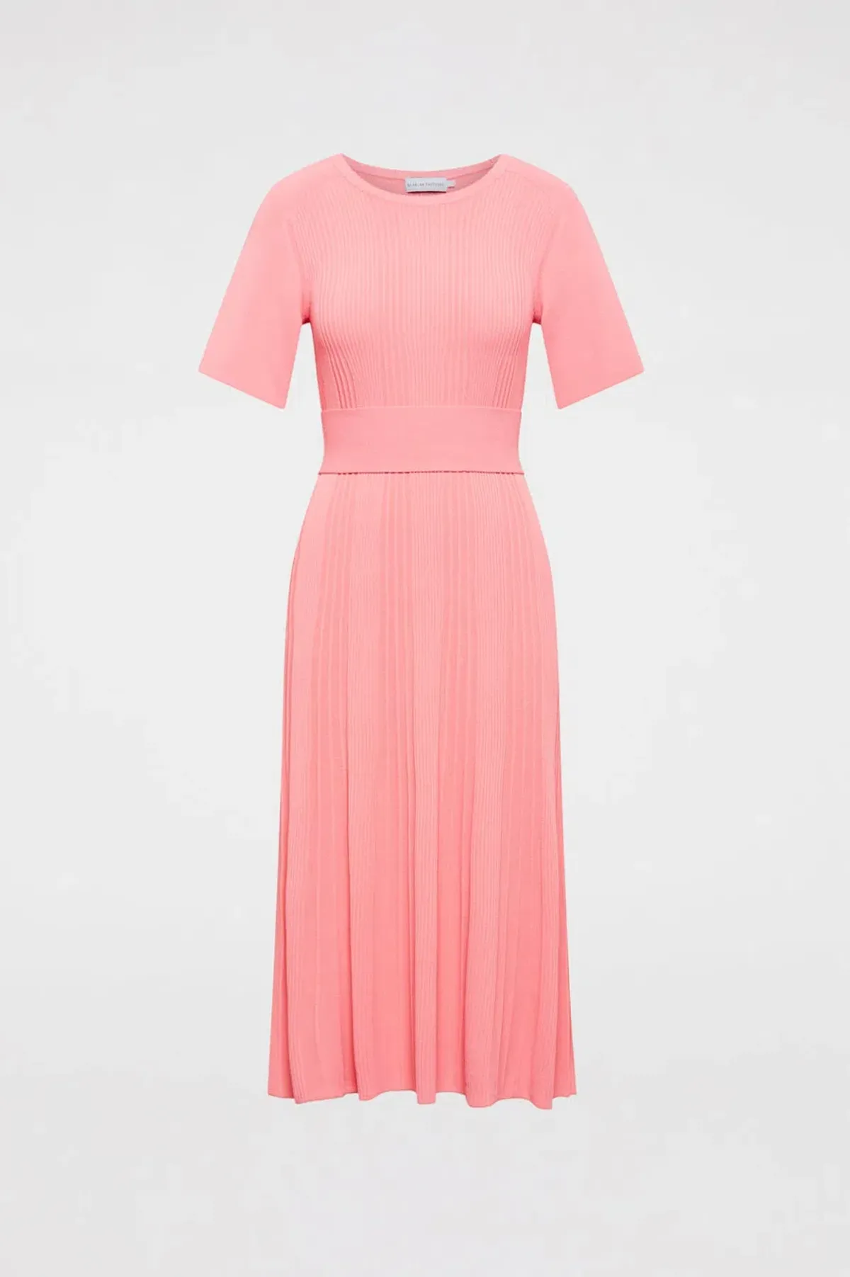 Scanlan Theodore Pleated Ribbed Draped Sleeve Dress in Peach Size S/Au 8  - Image 3