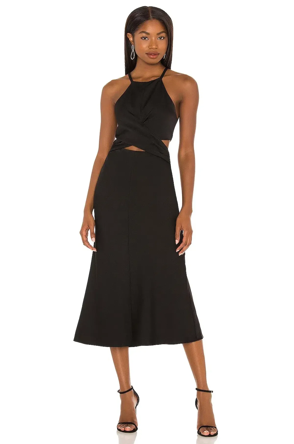 MISHA Black Midi Dress Size 4/XXS - Image 1