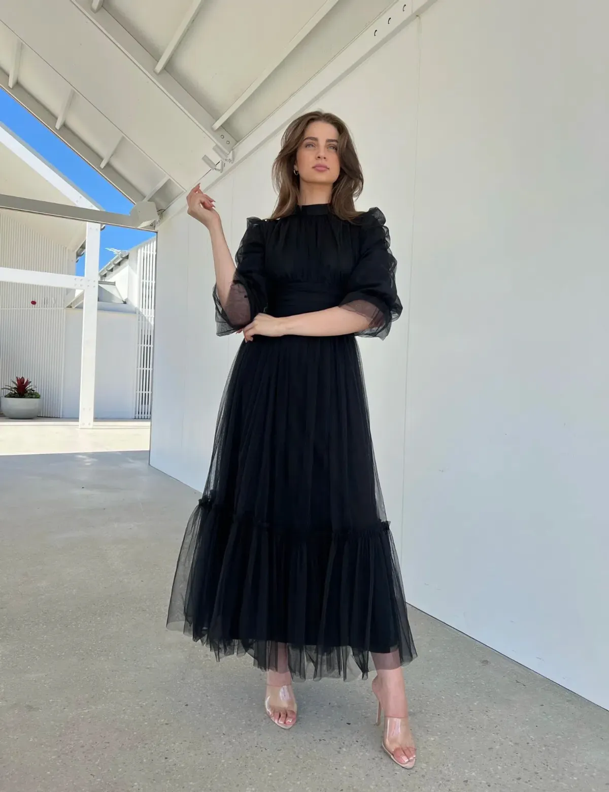 Veil of Faith Tulle Gown Black Size 8 - Image 1