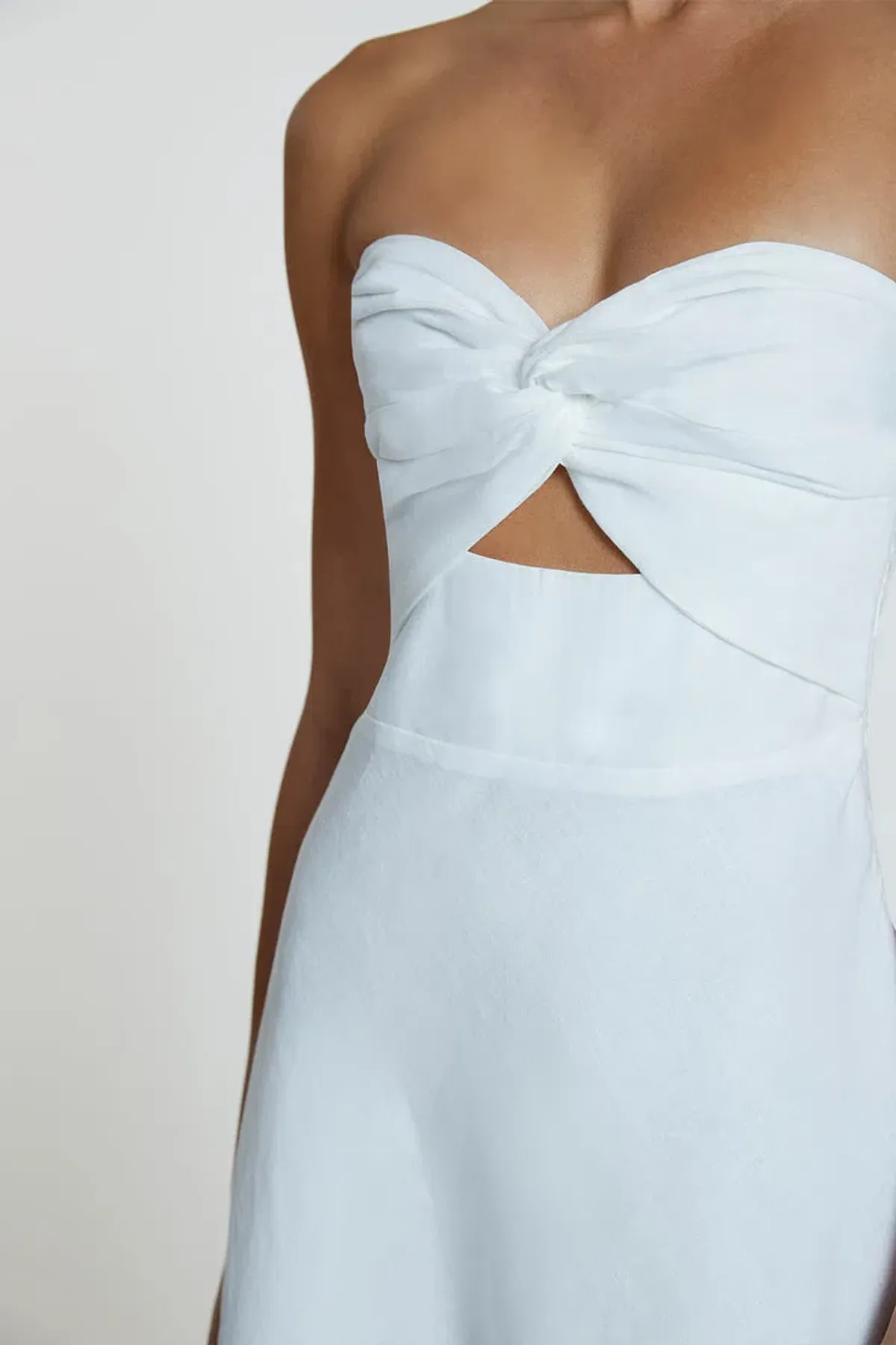 By Johnny Penelope Strapless Midi Dress Ivory Size 6 - Image 2