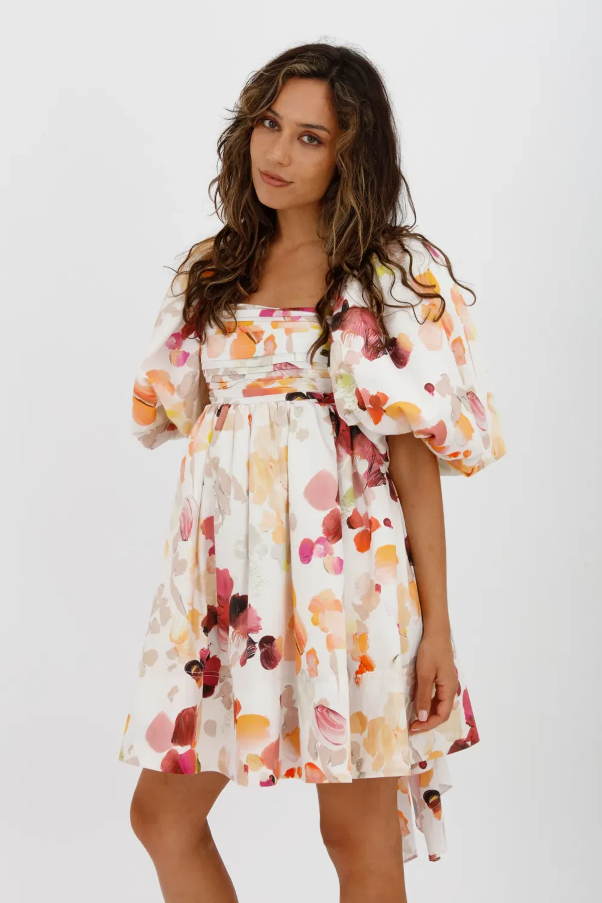 AJE Dassia Puff Sleeve Mini Dress Floral Print Size 10 - Image 10