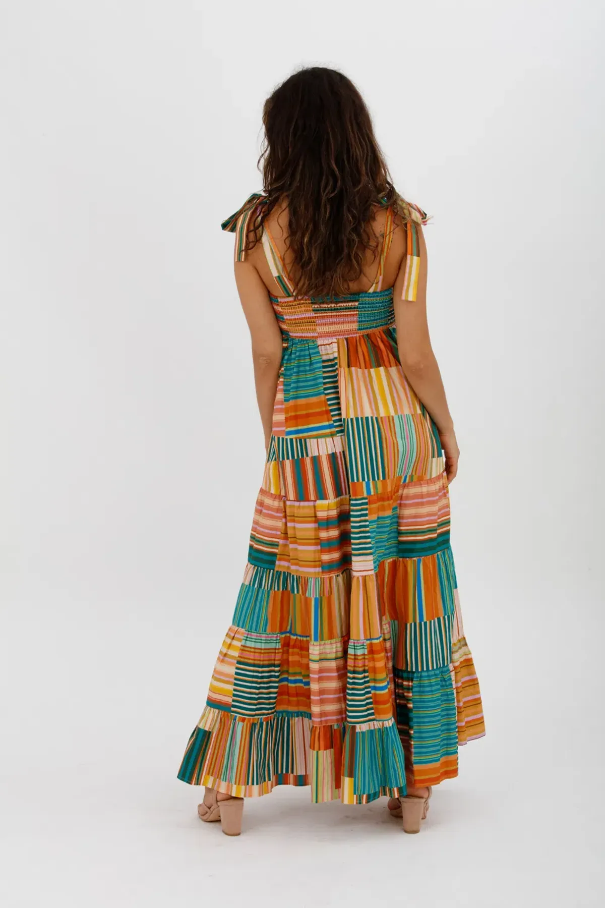 Alemais  Sloane Tiered Midi Dress Multi Size 10 - Image 8