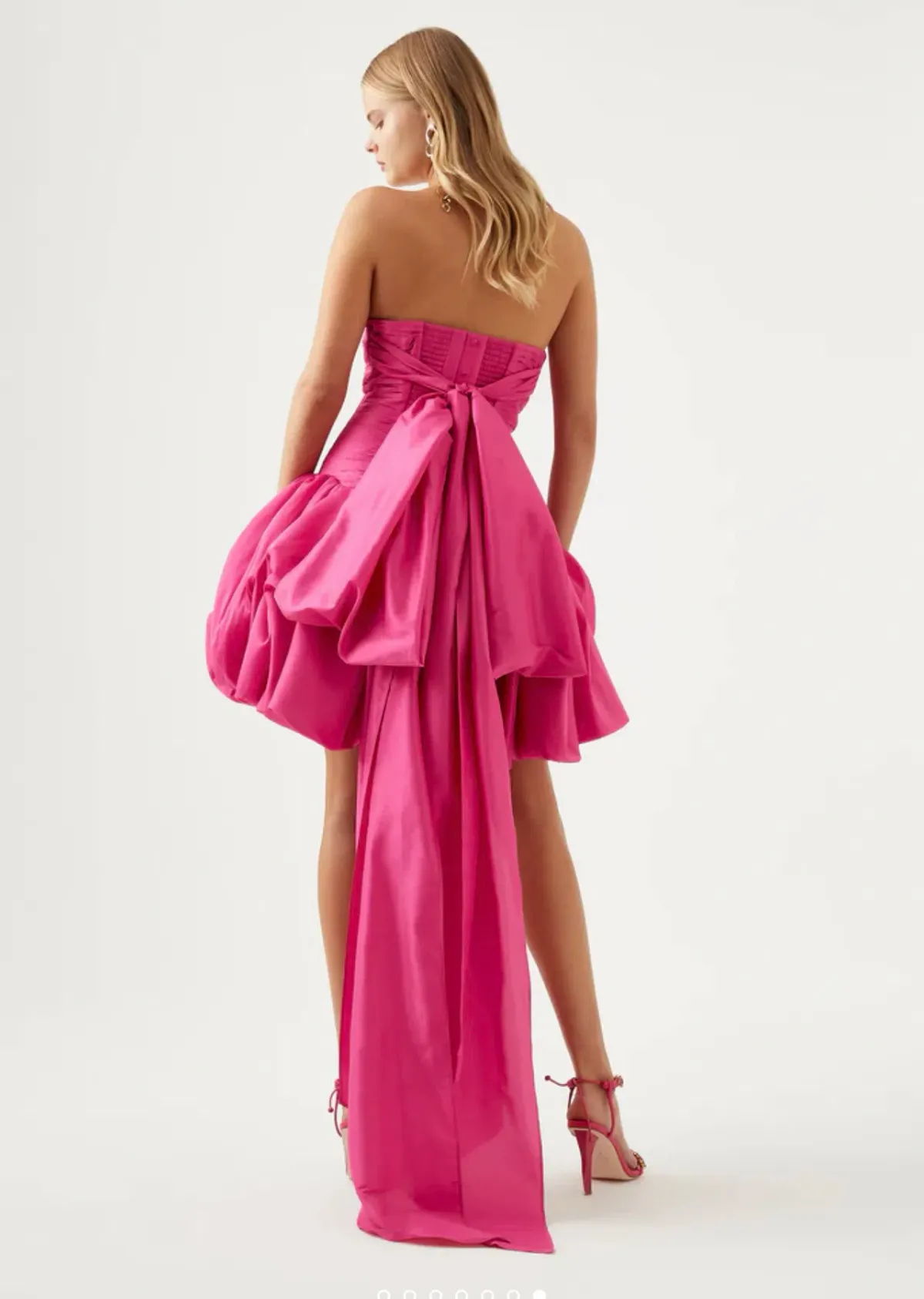 Aje Piacere Bubble Hem Mini Dress Fuchsia Size 8 - Image 2