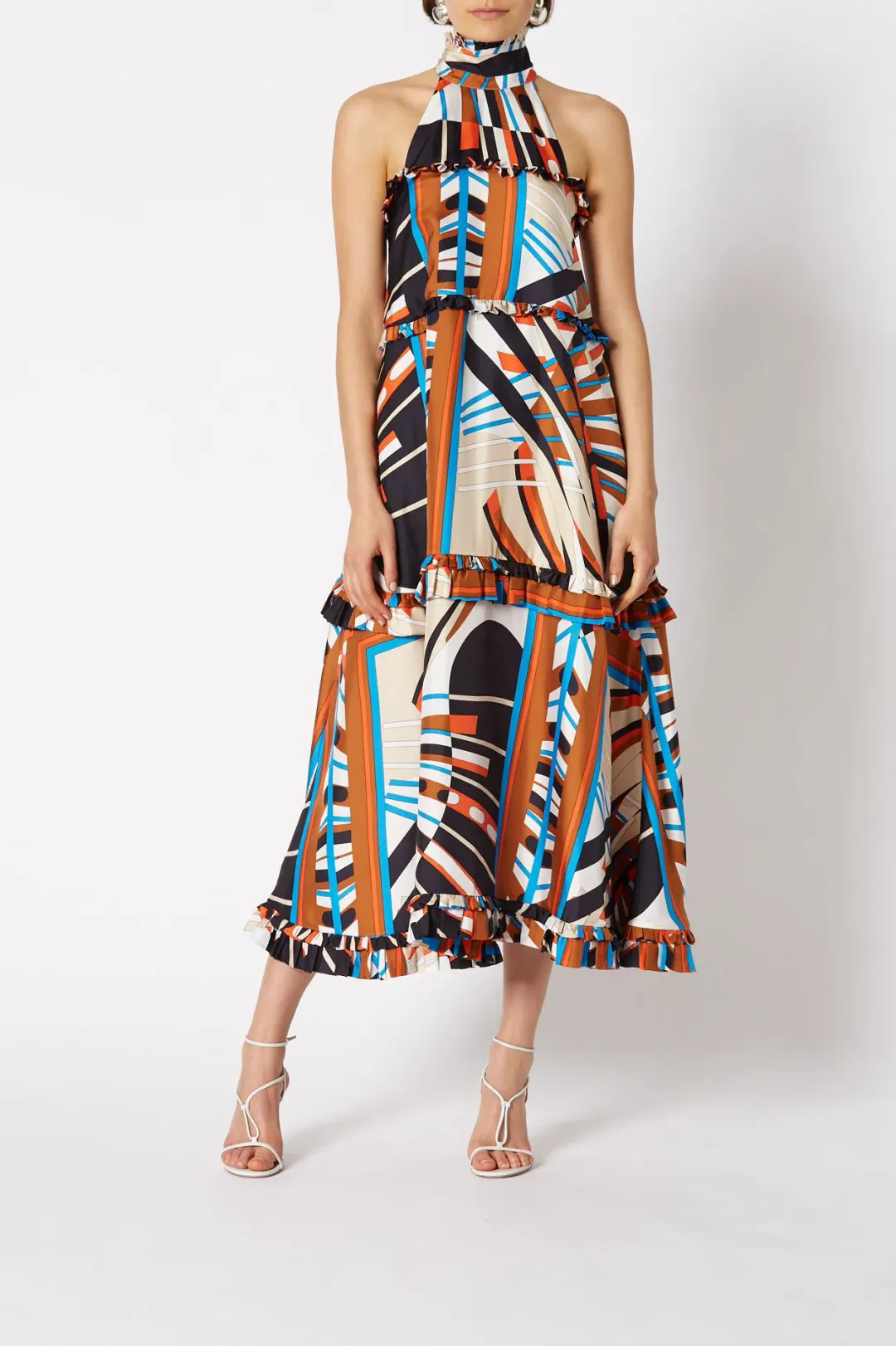 Scanlan Theodore Silk Geometric Dress Multi Size 12 for rent on The Volte - main image