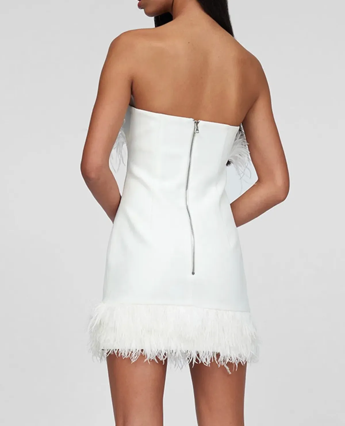 By Johnny Johnny Feather Mini Dress White Size 10 / M - Image 3