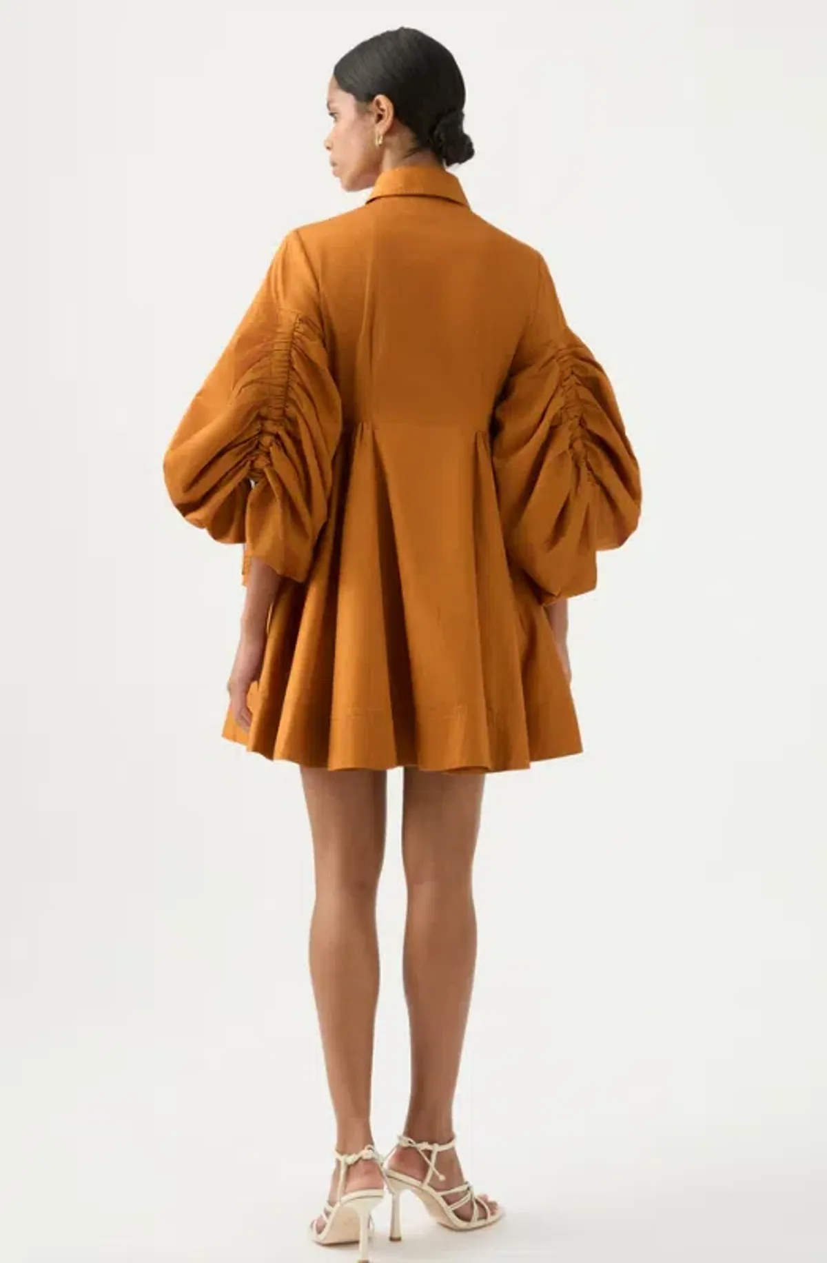 Aje Utopia Drawstring Mini Dress Chestnut Brown Size 8 / S - Image 3