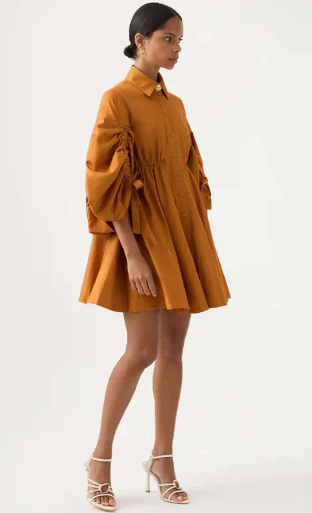 Aje Utopia Drawstring Mini Dress Chestnut Brown Size 8 / S - Image 2