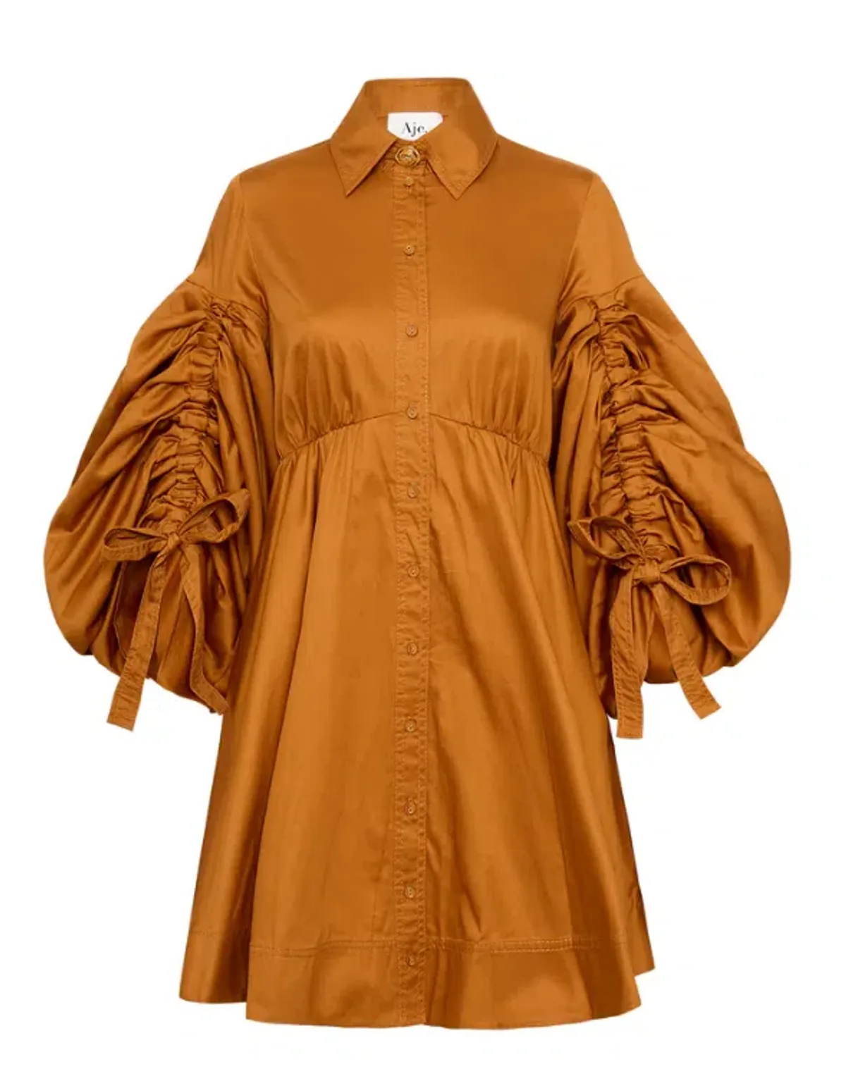 Aje Utopia Drawstring Mini Dress Chestnut Brown Size 8 / S - Image 4