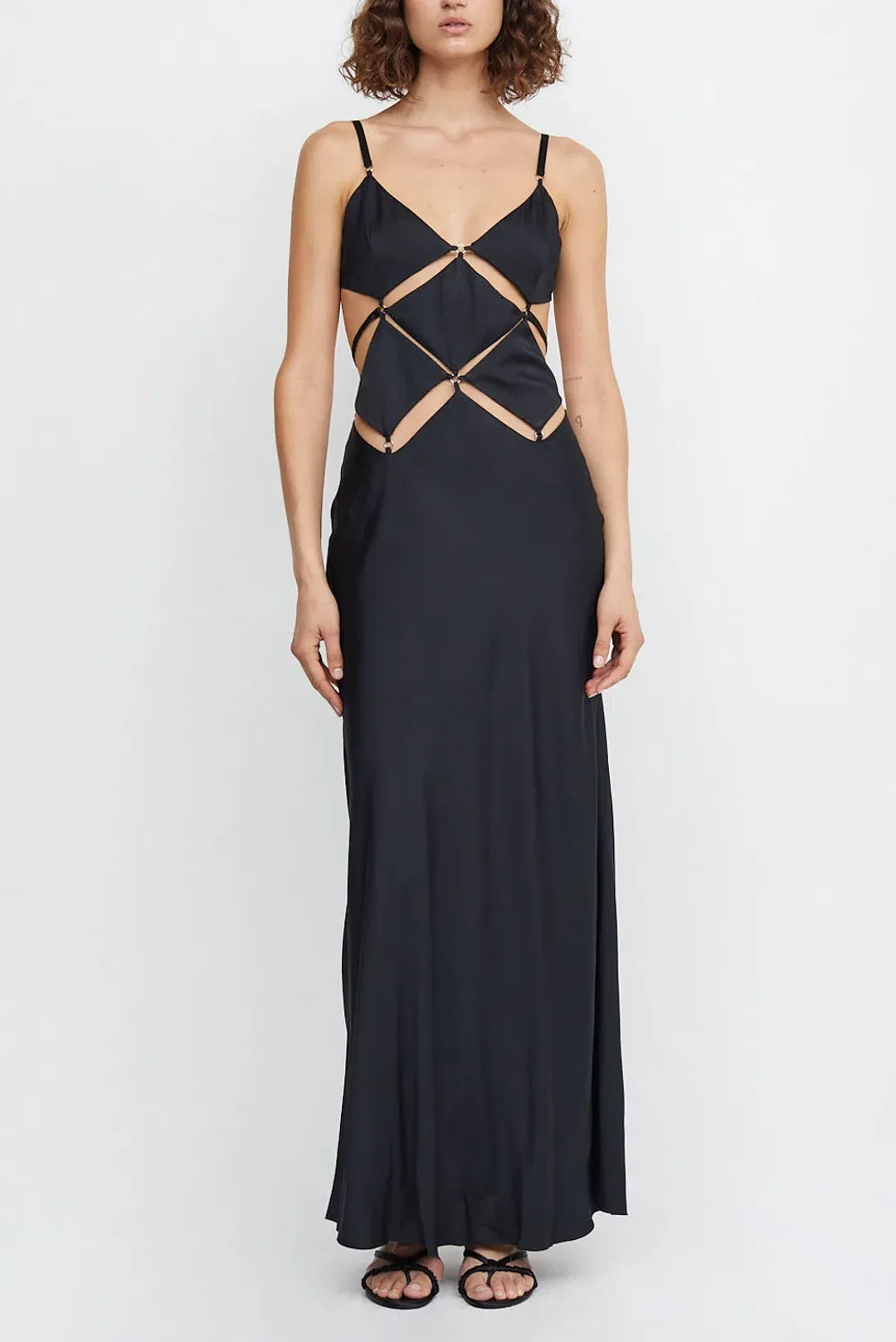 Bec & bridge Diamond Days Strap Maxi Dress Black Size 8 / S for rent on The Volte - main image
