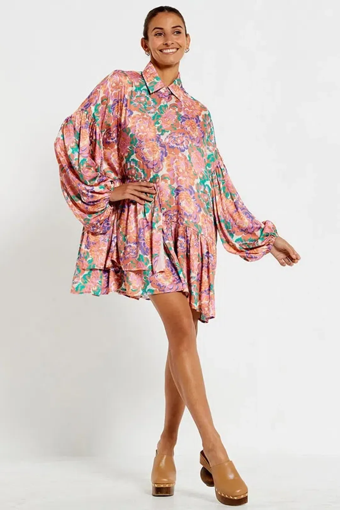 Bohemian Traders Winter Genoa Mini in Peony Floral Size AU 18  for rent on The Volte - main image