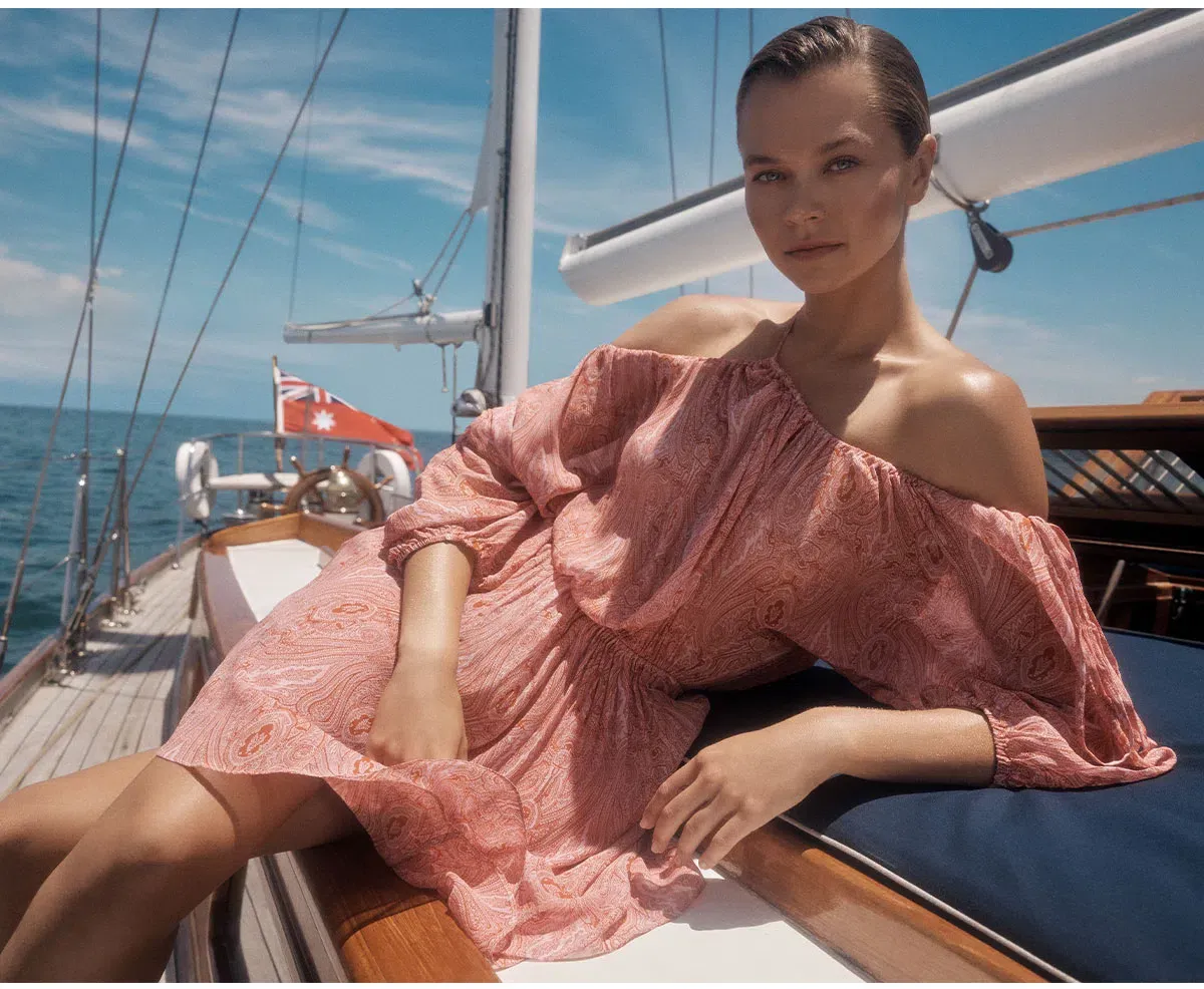 Scanlan Theodore Paisley Print Drawcord Mini Pink Size AU 8 - Image 8