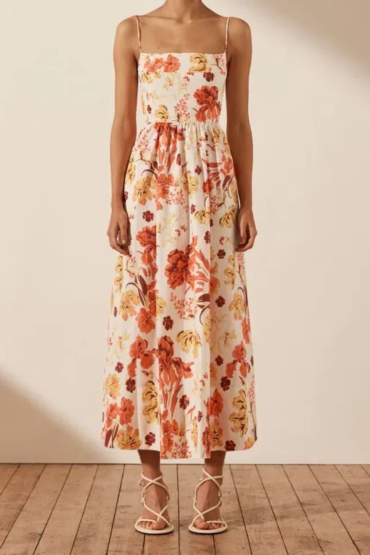 Shona Joy Kalani Low Back Midi Dress Multi Size AU 6  - Image 1