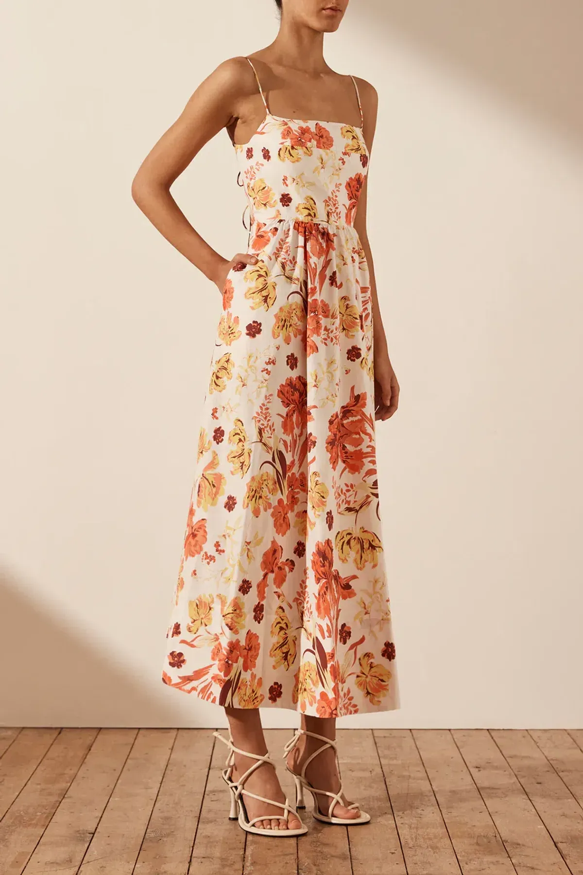 Shona Joy Kalani Low Back Midi Dress Multi Size AU 6  - Image 2