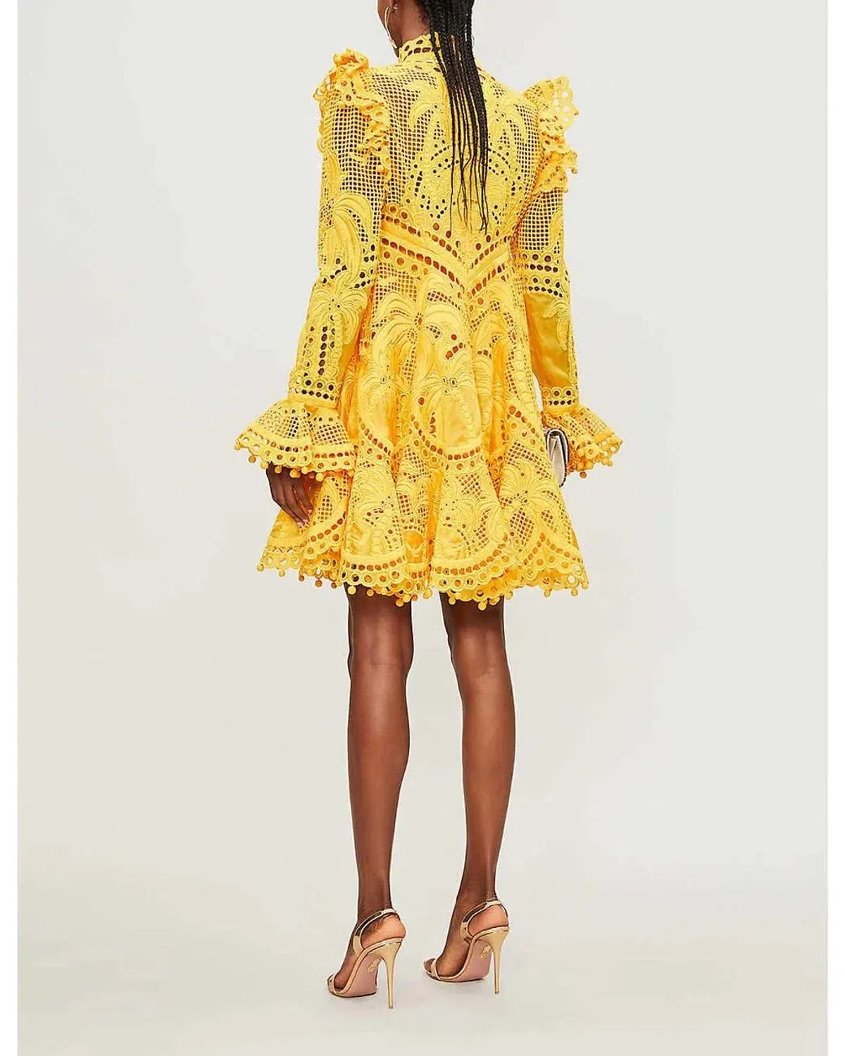 Zimmermann Yellow Brightside Palm Mini Dress Yellow Size 0 / AU 8 - Image 2