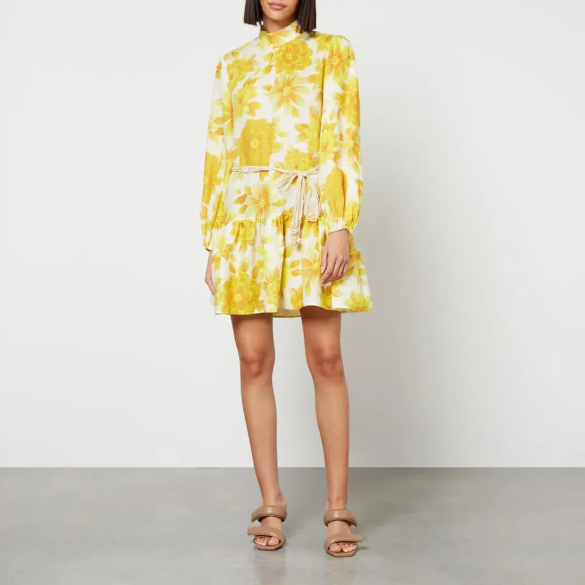 Alemais Sonny Linen Mini Dress Floral Print Size AU 10 - Image 1