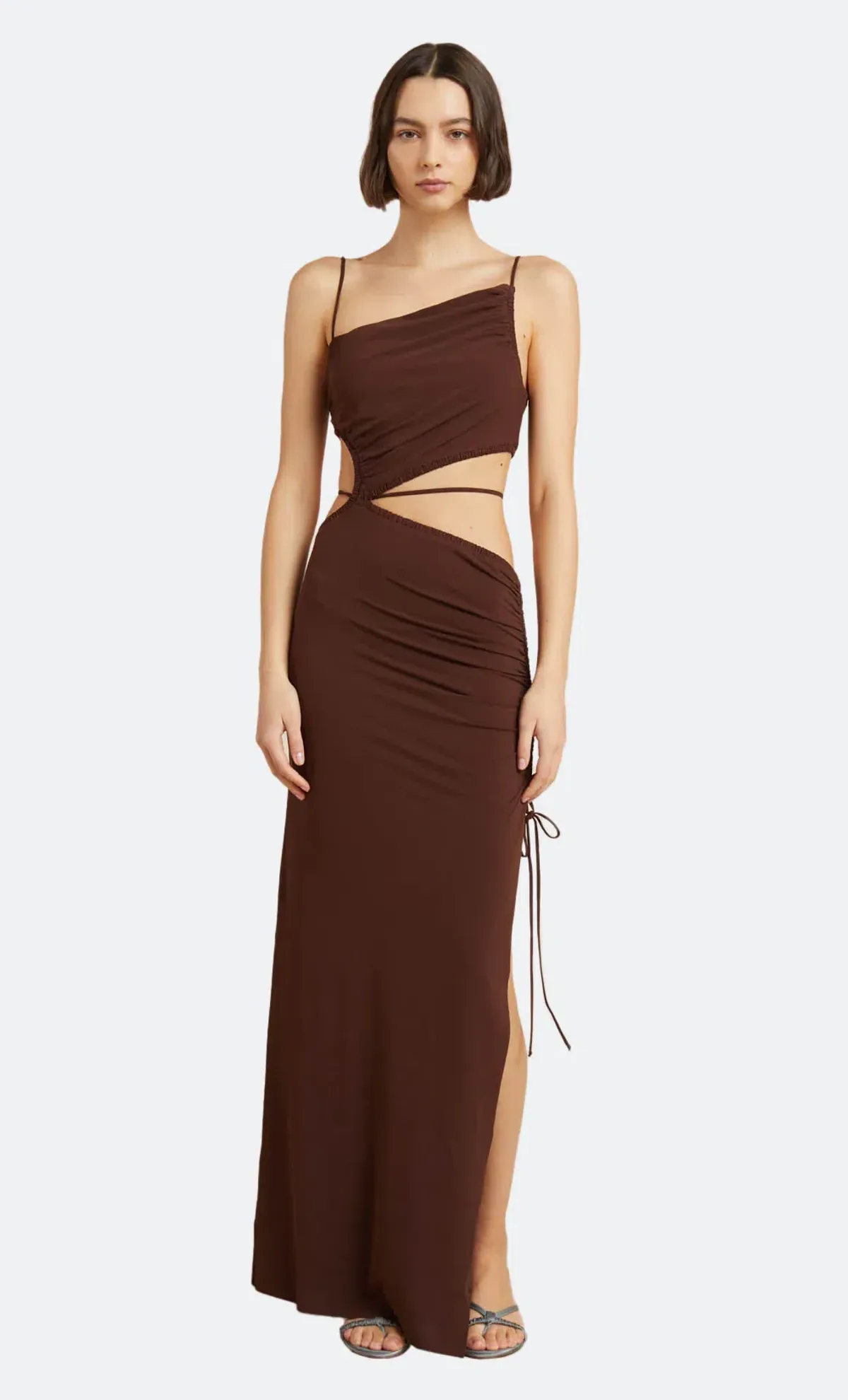 Bec & Bridge Dilkon Brown Maxi Dress Brown Size AU 12  - Image 4