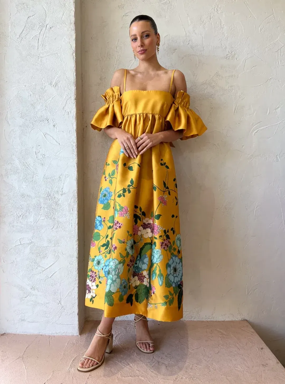 Alemais Dana Midi Dress Marigold Size AU 10 for rent on The Volte - main image