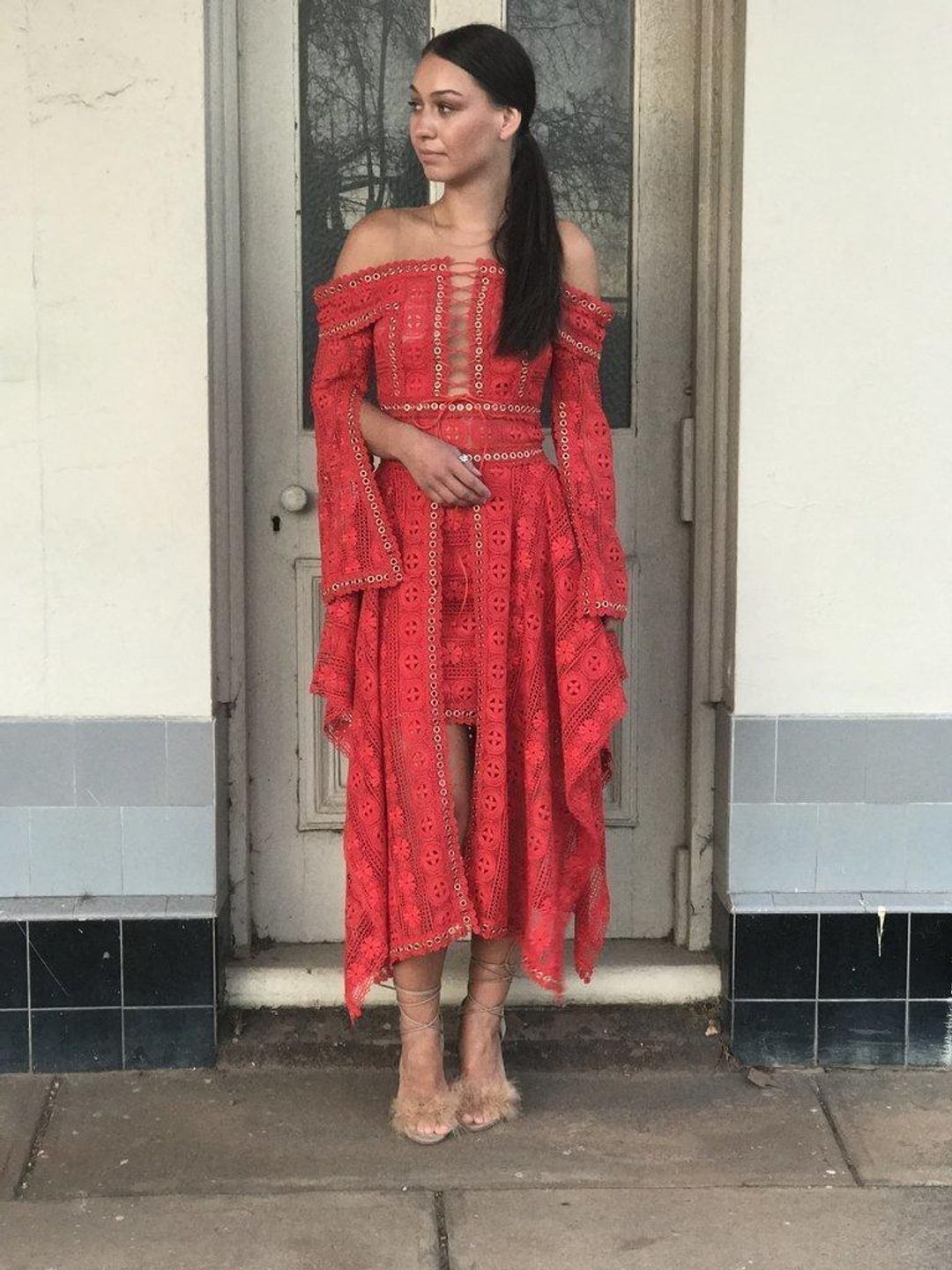 Thurley Folklane Dress Red 6 for rent on The Volte - main image