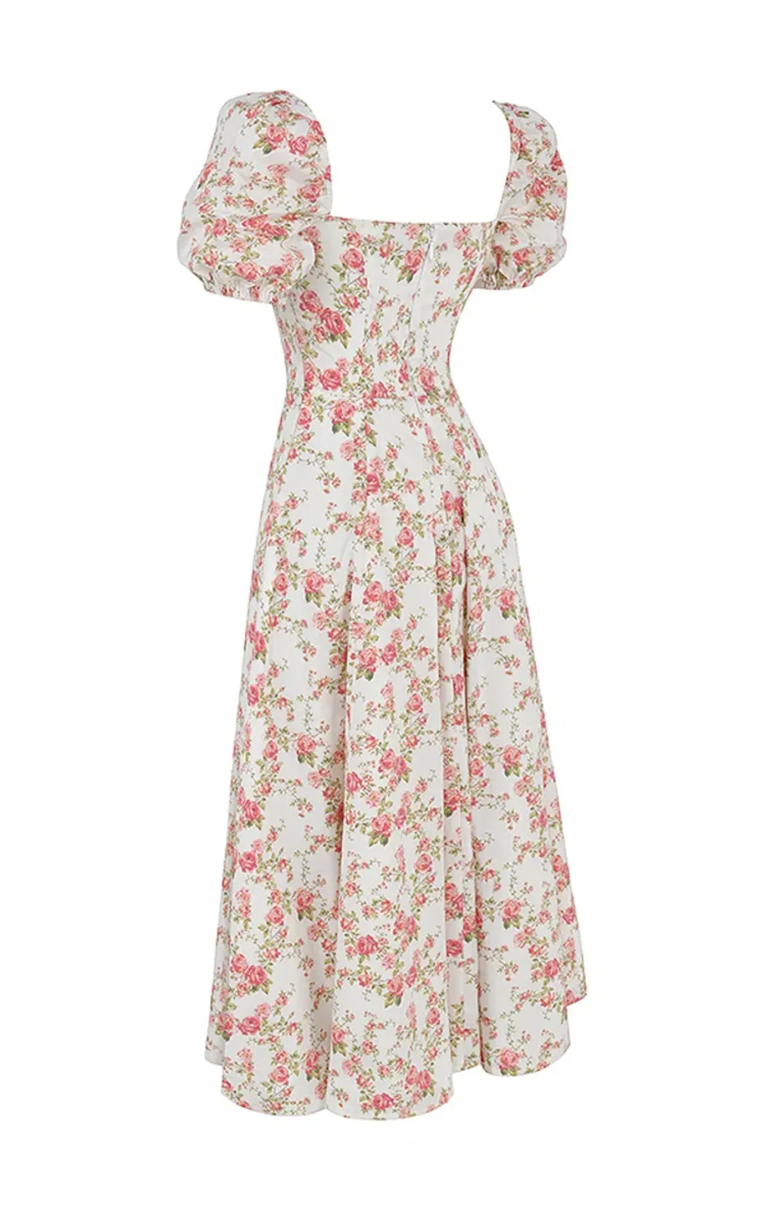 House of CB Rose Print Puff Sleeve Midi Sundress Floral Size L/AU 12 for rent on The Volte - main image
