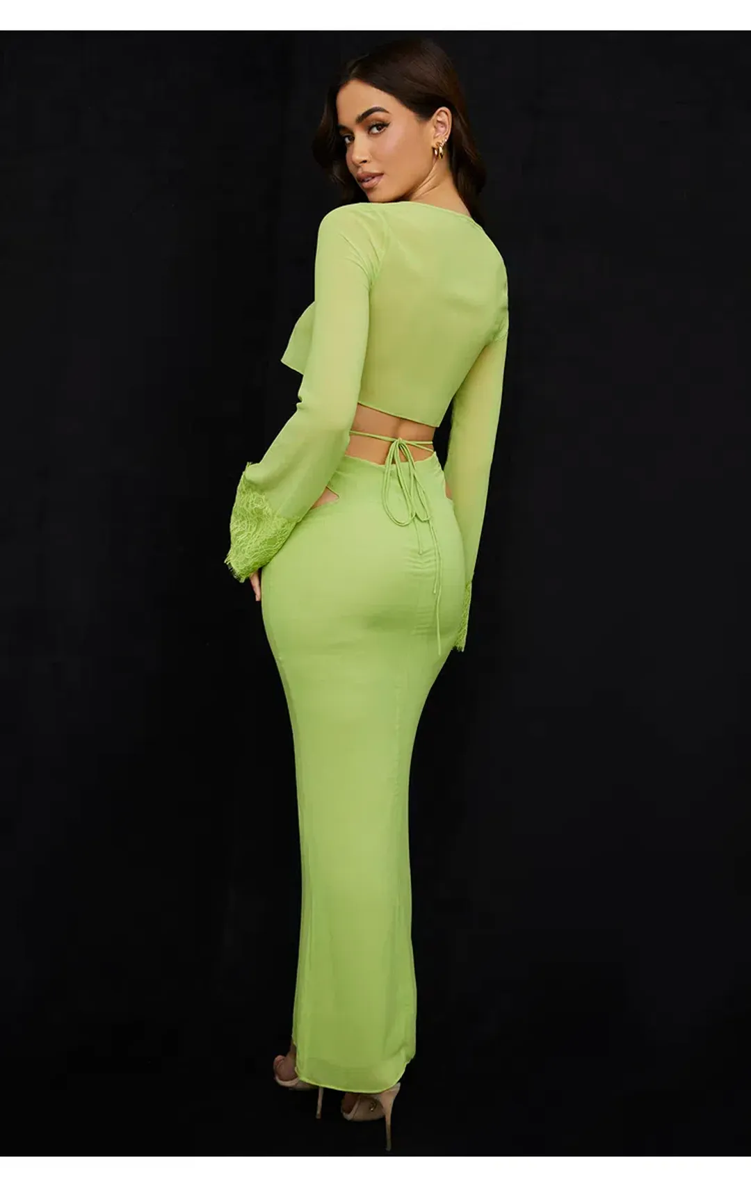 House of CB Tara top and Madeline Skirt Set Green Size S/Au 8  for rent on The Volte - main image