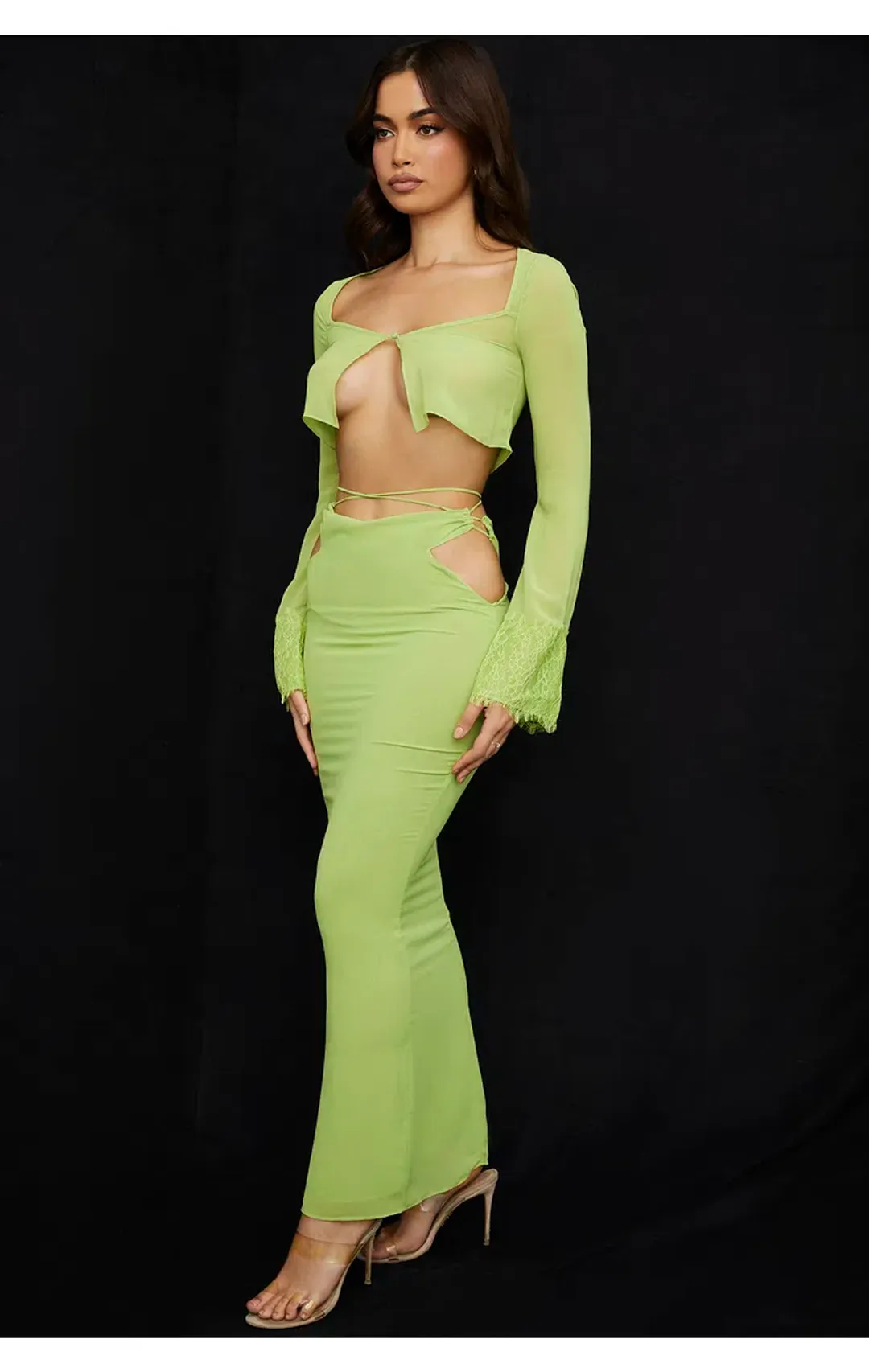 House of CB Tara top and Madeline Skirt Set Green Size S/Au 8  for rent on The Volte - main image