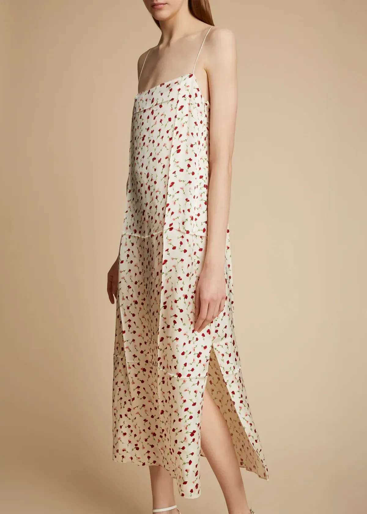 Khaite Sicily Rose Slip Dress Print Size 8 - Image 4