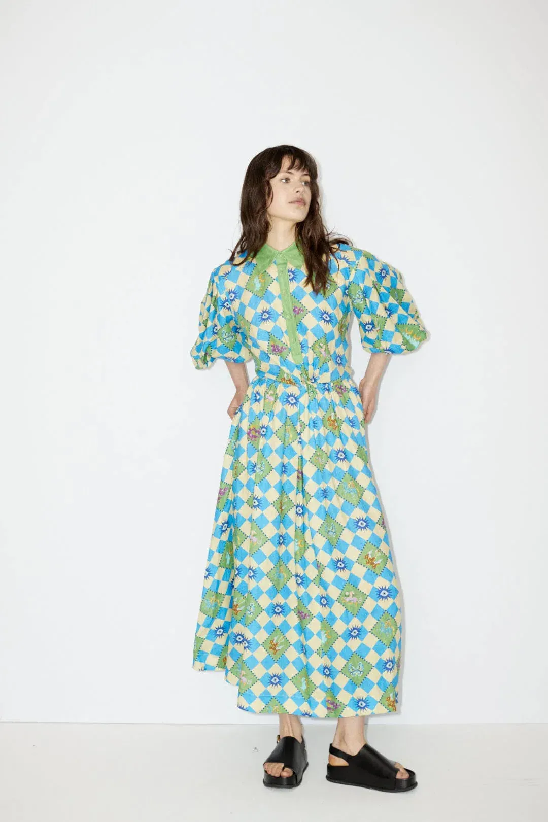 Alemais Lou Twist Front Shirtdress Print - Size 12 for rent on The Volte - main image