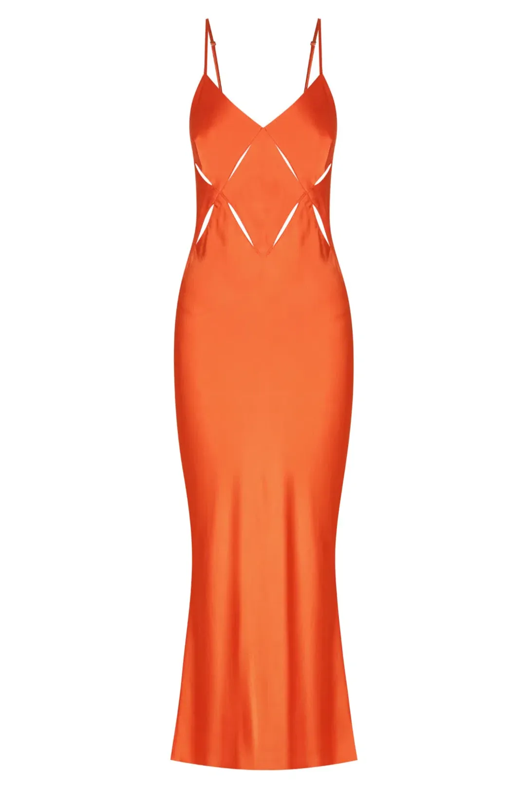 Shona Joy Milo Cut Out Slit Midi Dress Hibiscus Size 4 / XXS for rent on The Volte - main image