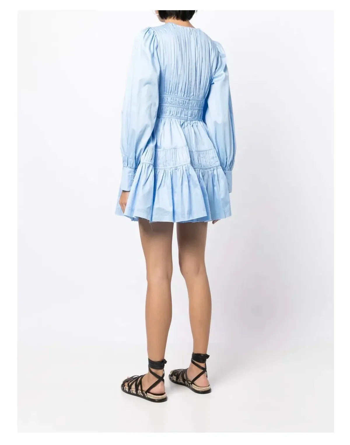 Aje Fallingwater Gathered Mini Dress Blue Size 12 / L - Image 2