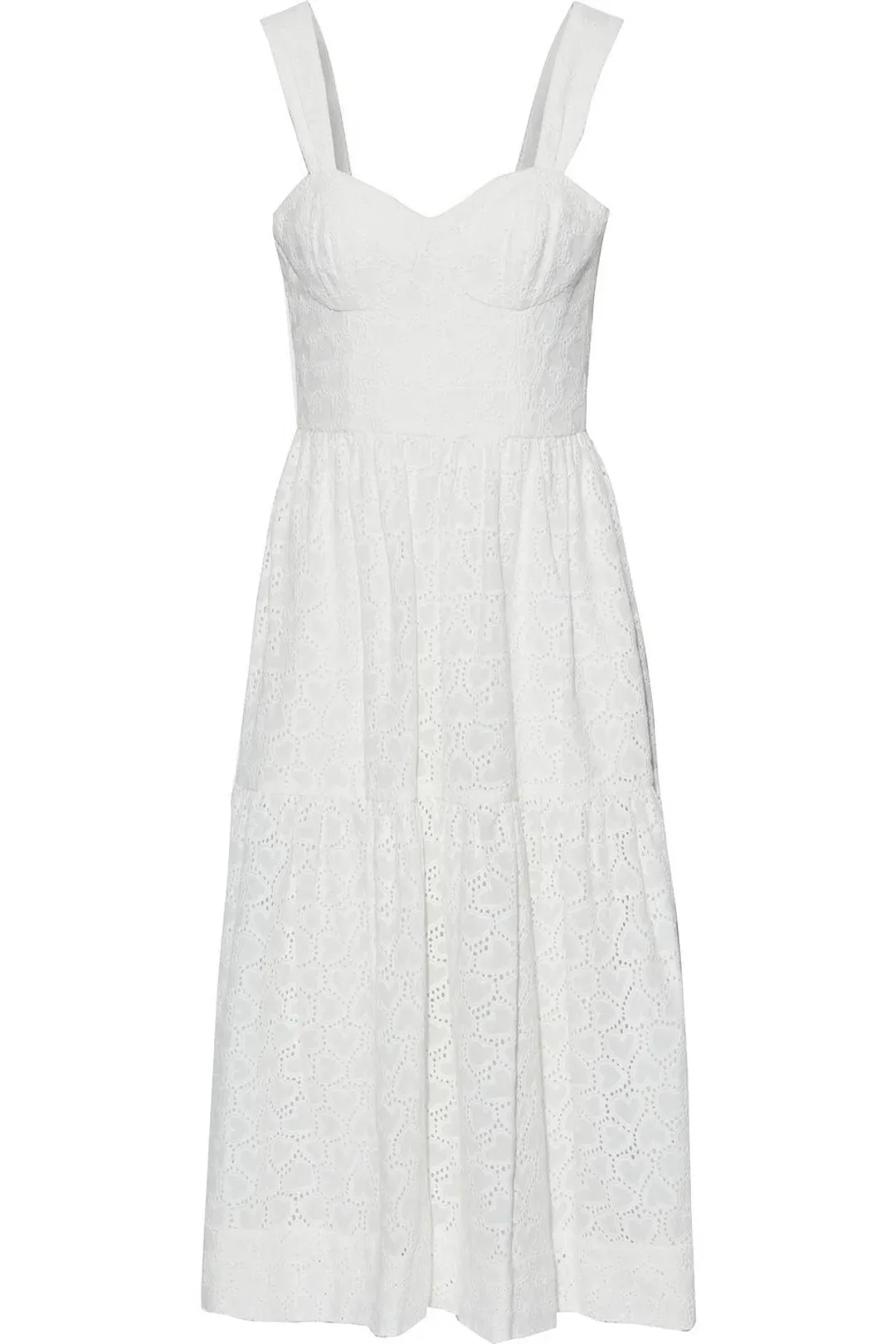 Rebecca Vallance Valentina Broderie Anglaise Cotton Midi Dress Ivory Size AU 6 for rent on The Volte - main image