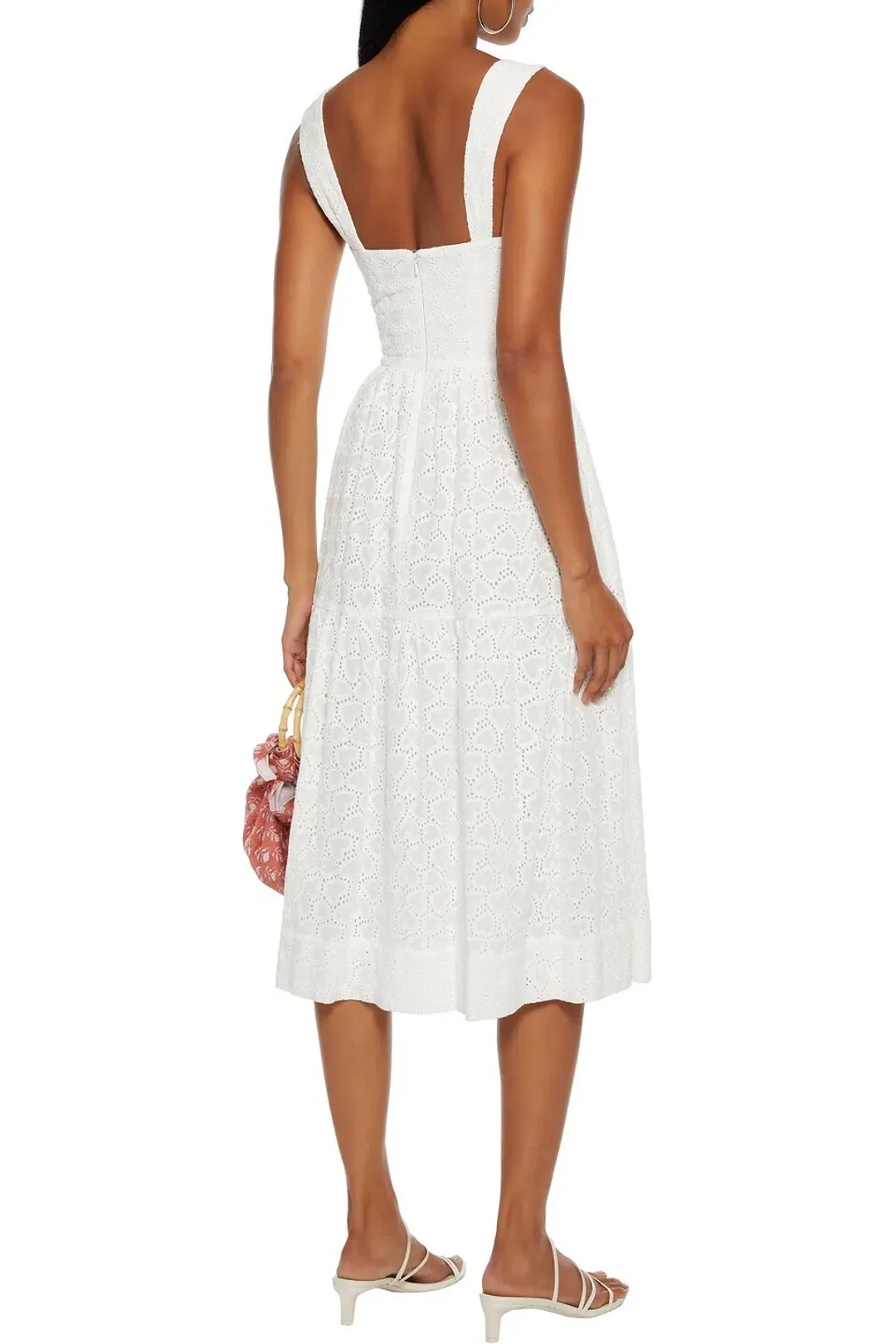 Rebecca Vallance Valentina Broderie Anglaise Cotton Midi Dress Ivory Size AU 6 for rent on The Volte - main image