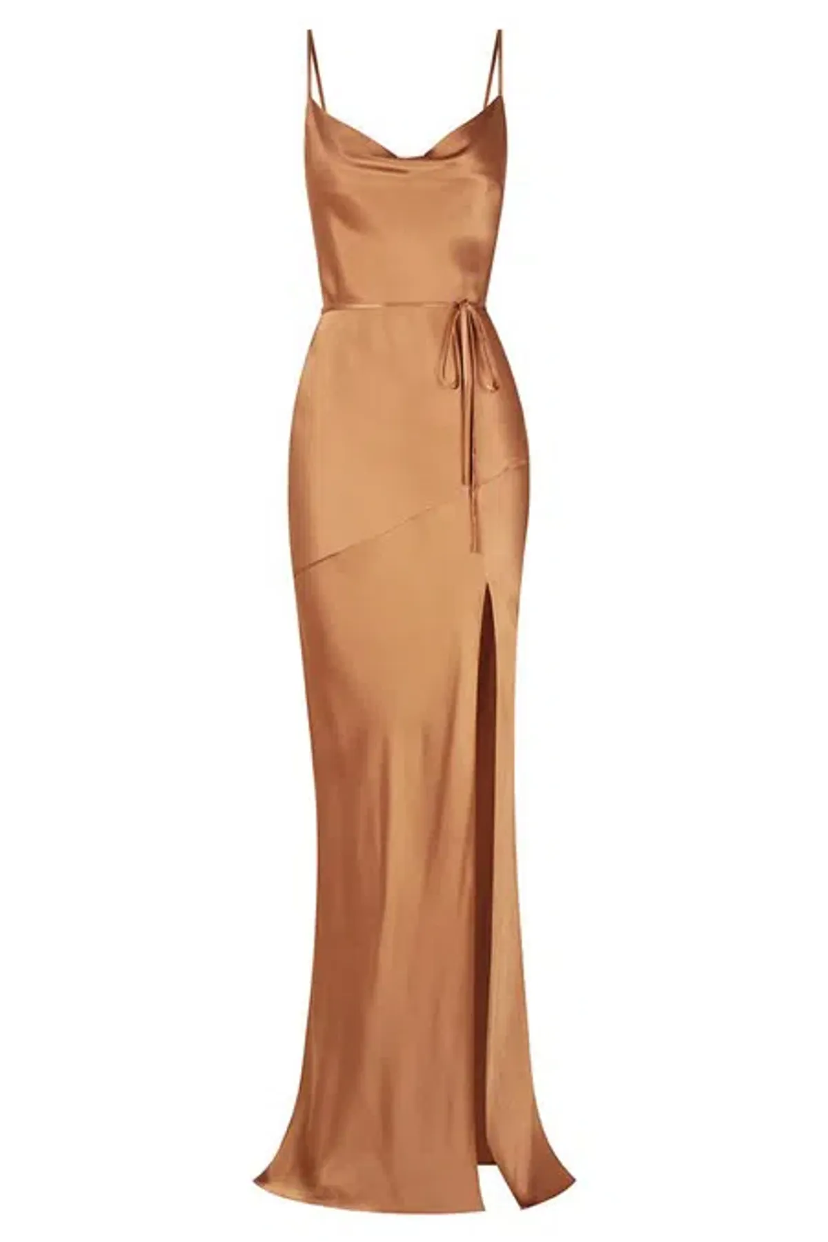 Shona Joy La Lune Bias Cowl Maxi Dress In Copper Size AU 8 - Image 2