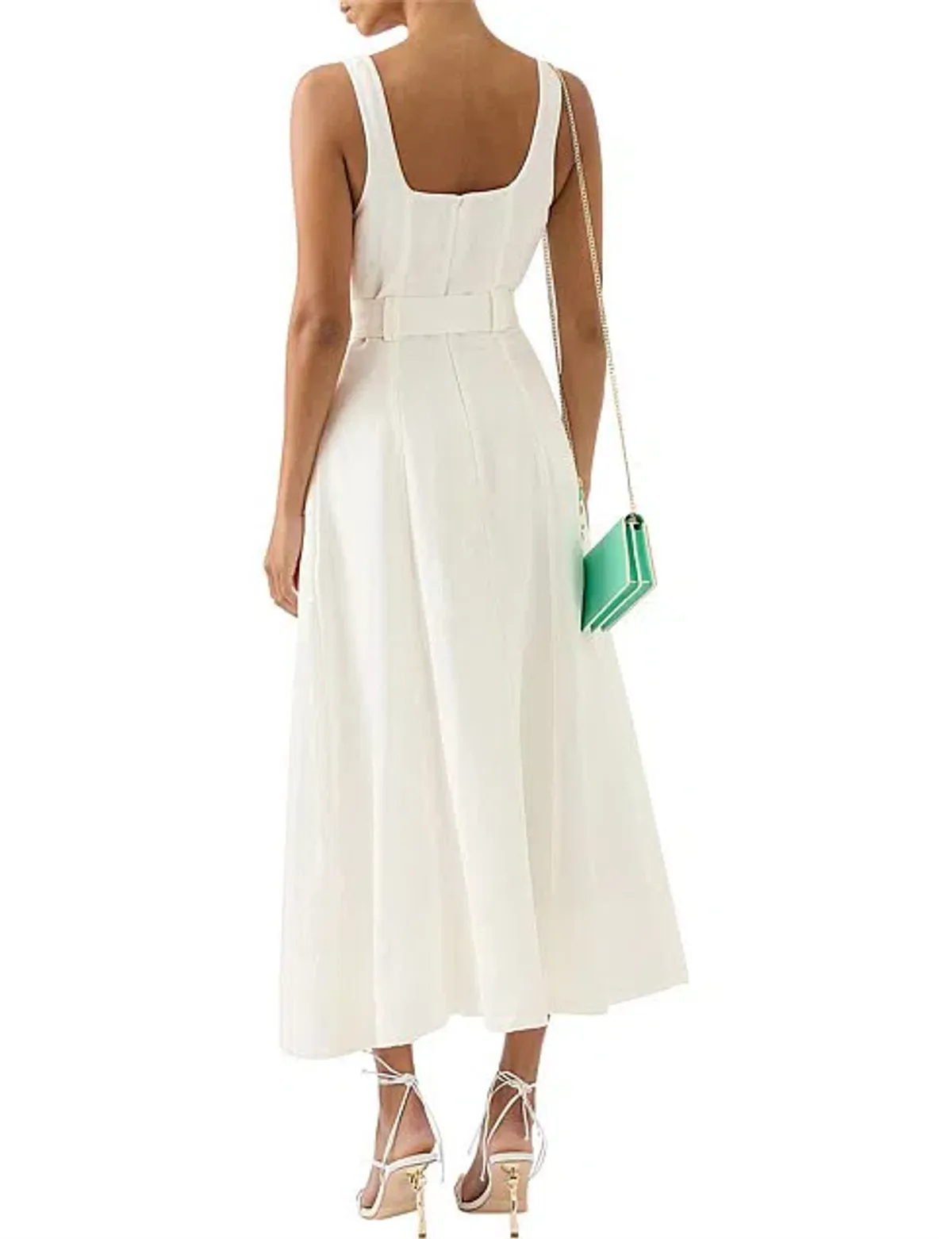 Aje Clay Belted Midi Dress White Size AU 10 - Image 3
