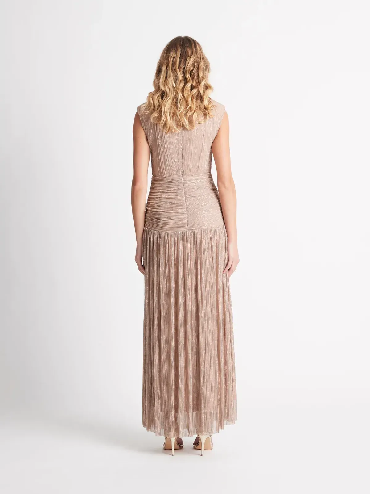 Sheike Eternity Maxi Gown Dress Nude Blush Size 10 - Image 3