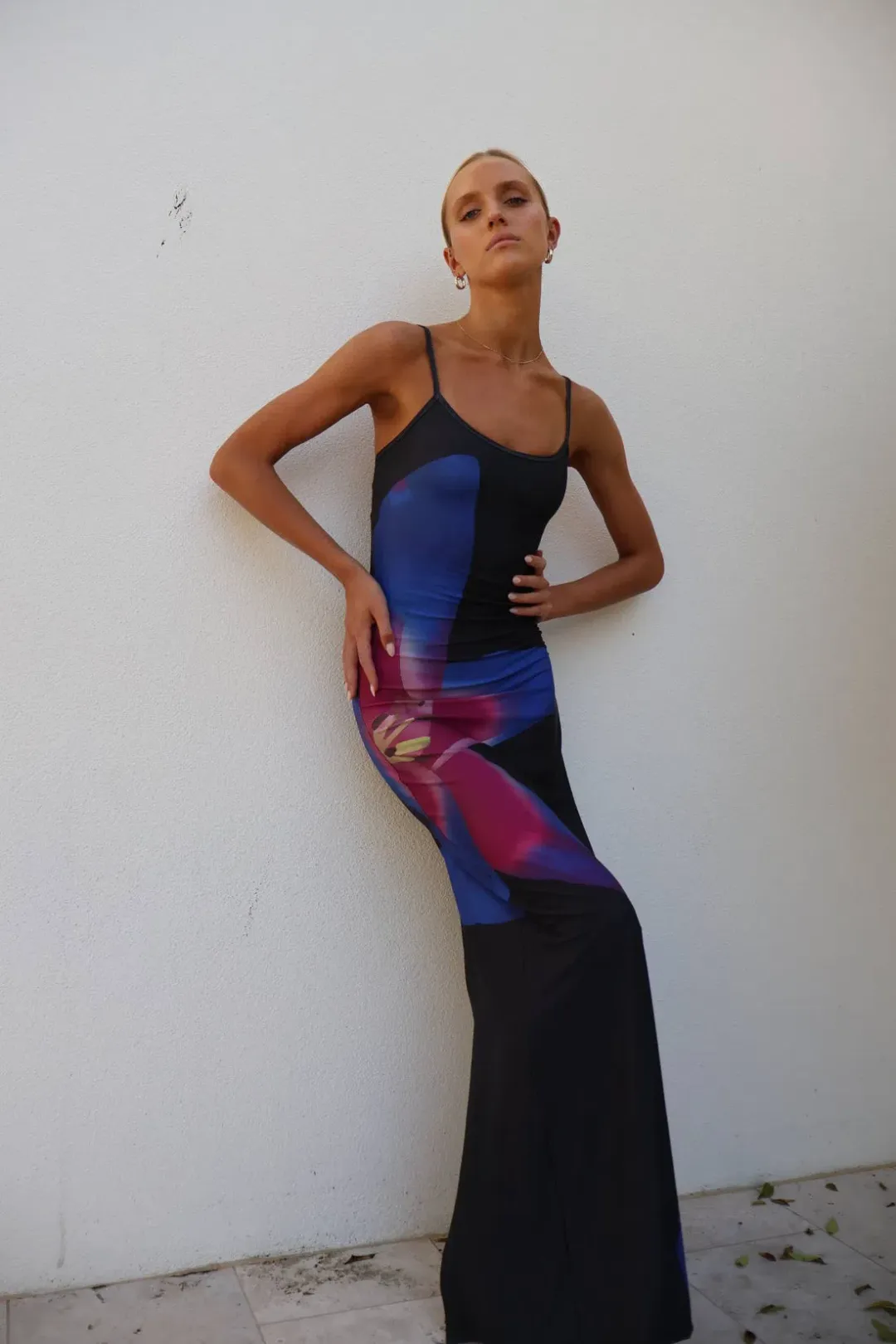 With Harper Lu Midnight Lily Floral Slip Dress Size M/Au 10 for rent on The Volte - main image