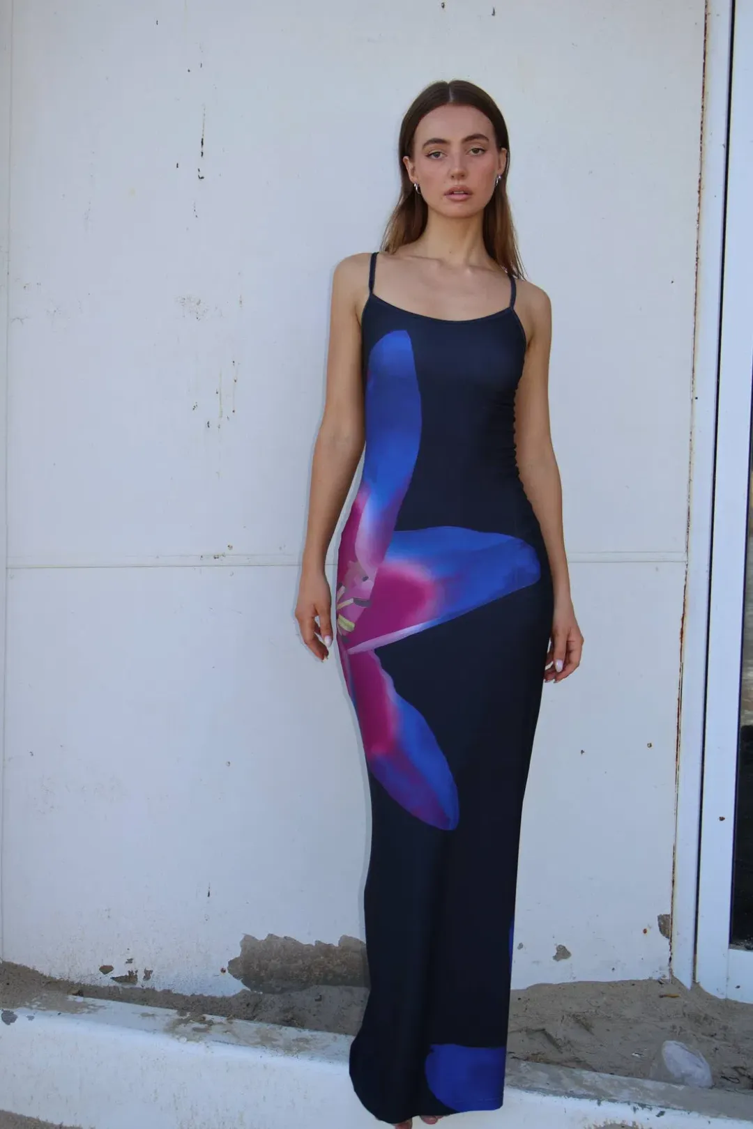 With Harper Lu Midnight Lily Floral Slip Dress Size M/Au 10 for rent on The Volte - main image