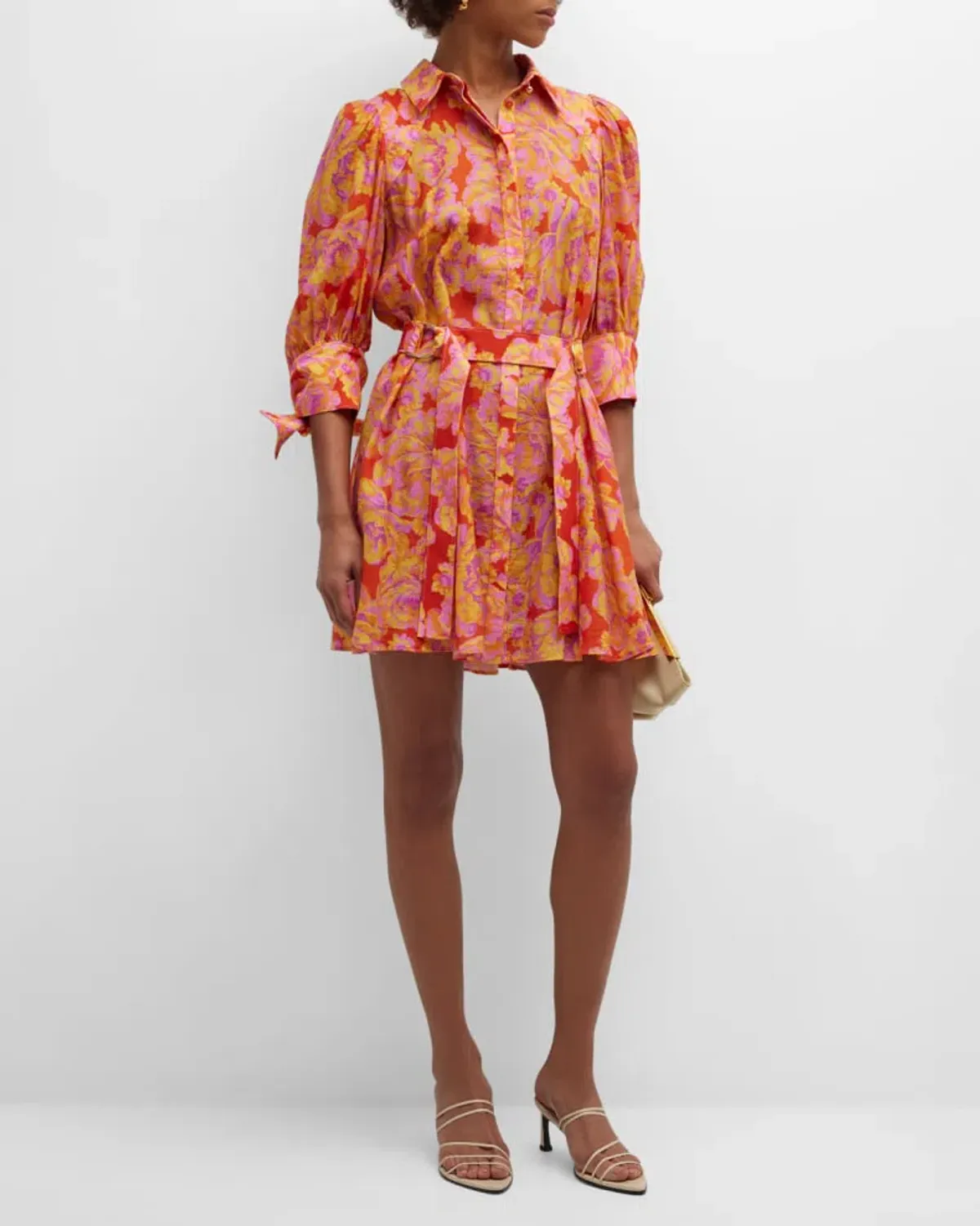 Acler Merrylands Mini Shirtdress Summer Bloom Size 8 for rent on The Volte - main image