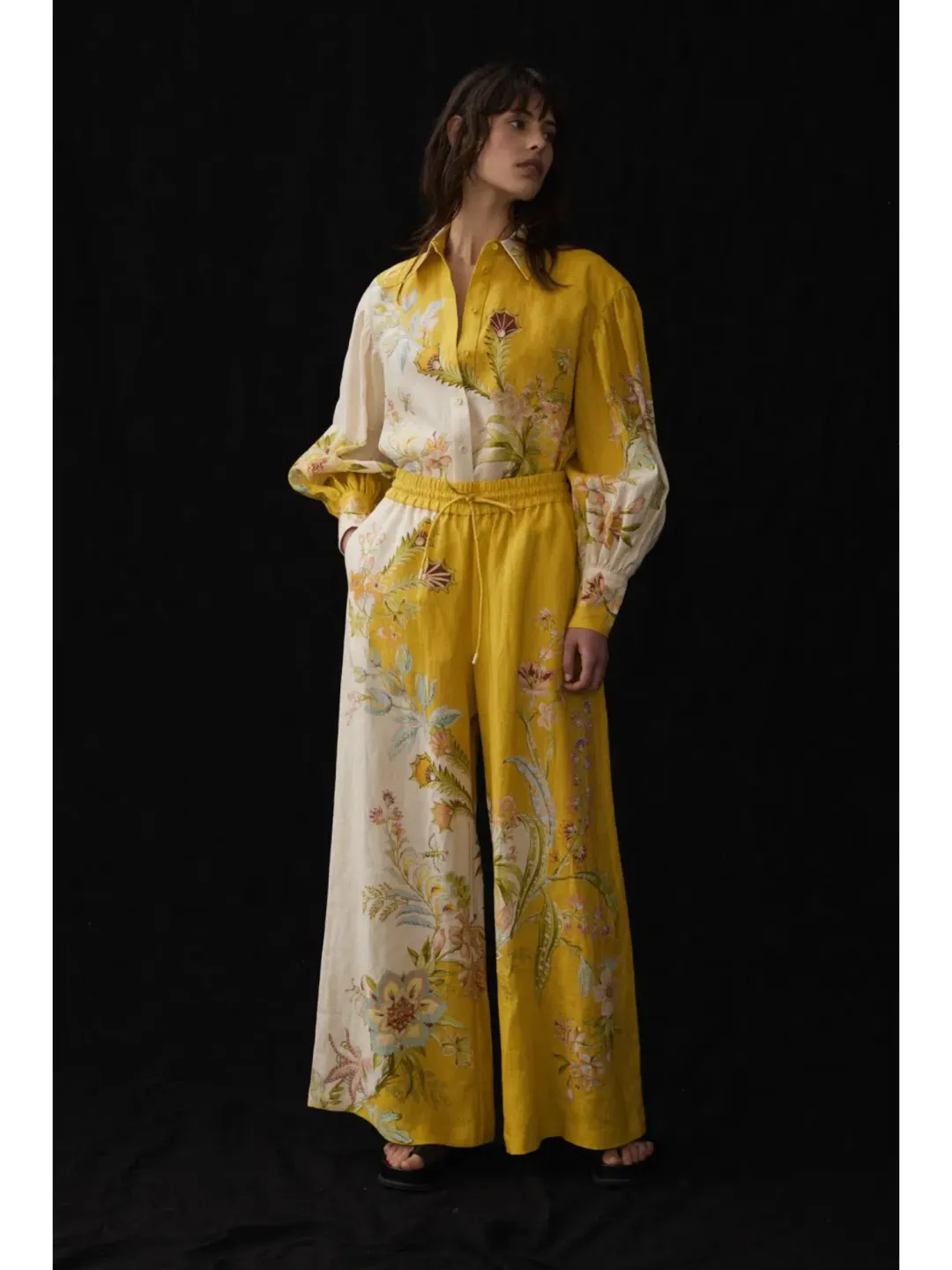 Alemais The Ira Top and Pants in Lemon/Cream Size AU 6 for rent on The Volte - main image