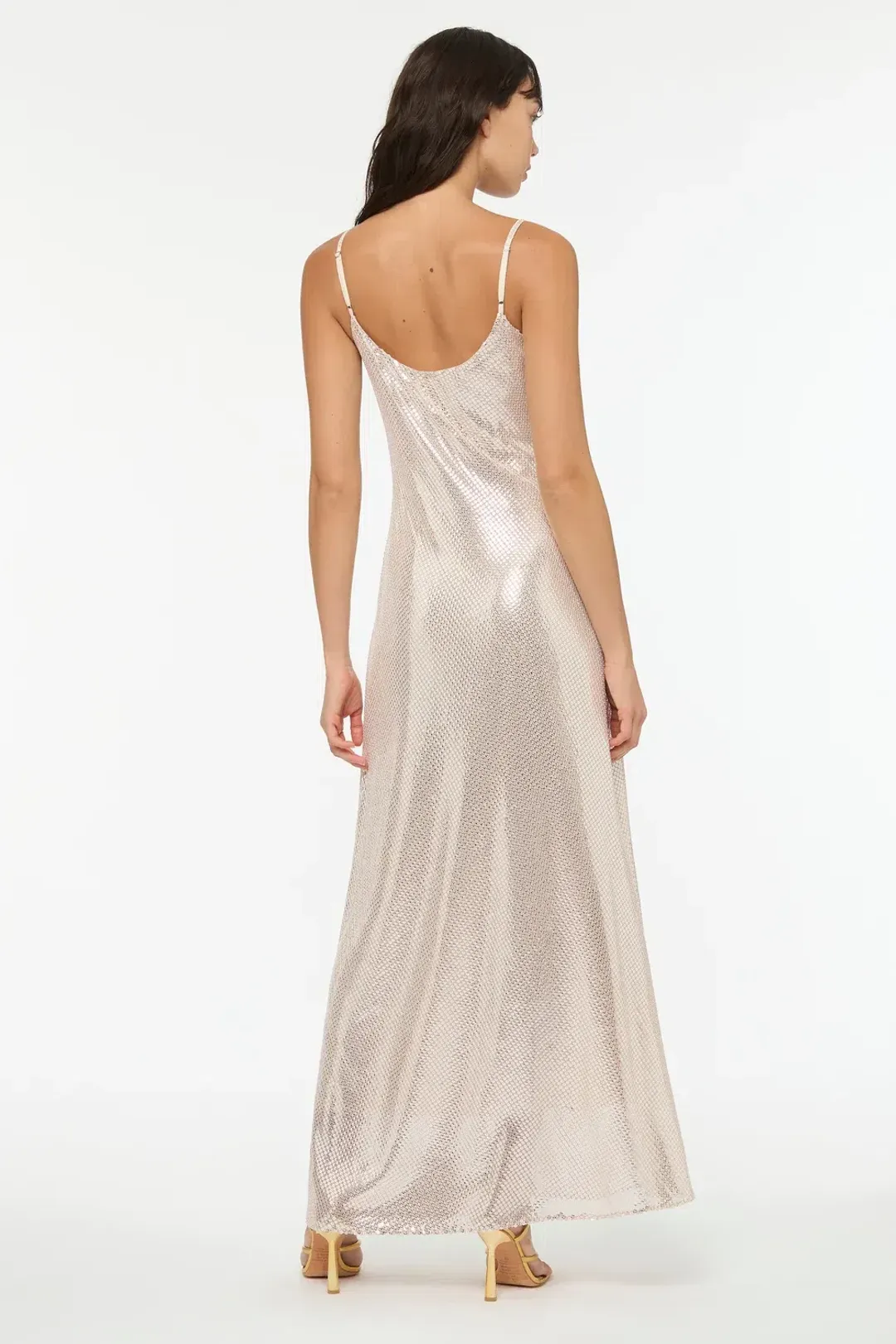 Manning Cartel High Voltage Slip Dress Nude Silver Size 6 for rent on The Volte - main image