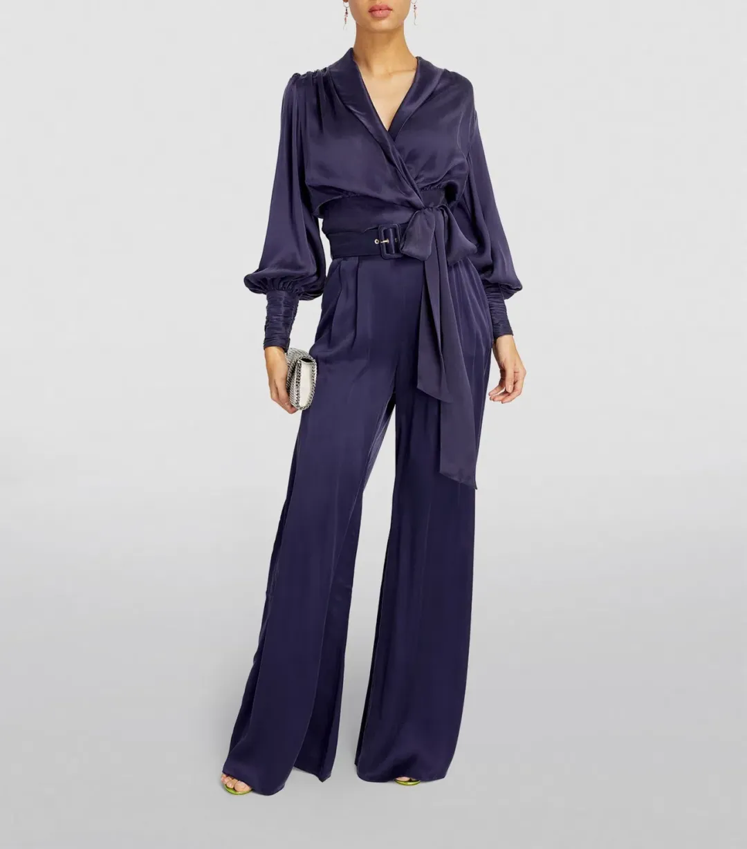 Zimmermann Silk Belted Wide Pants Navy Size 0 / AU 8 for rent on The Volte - main image