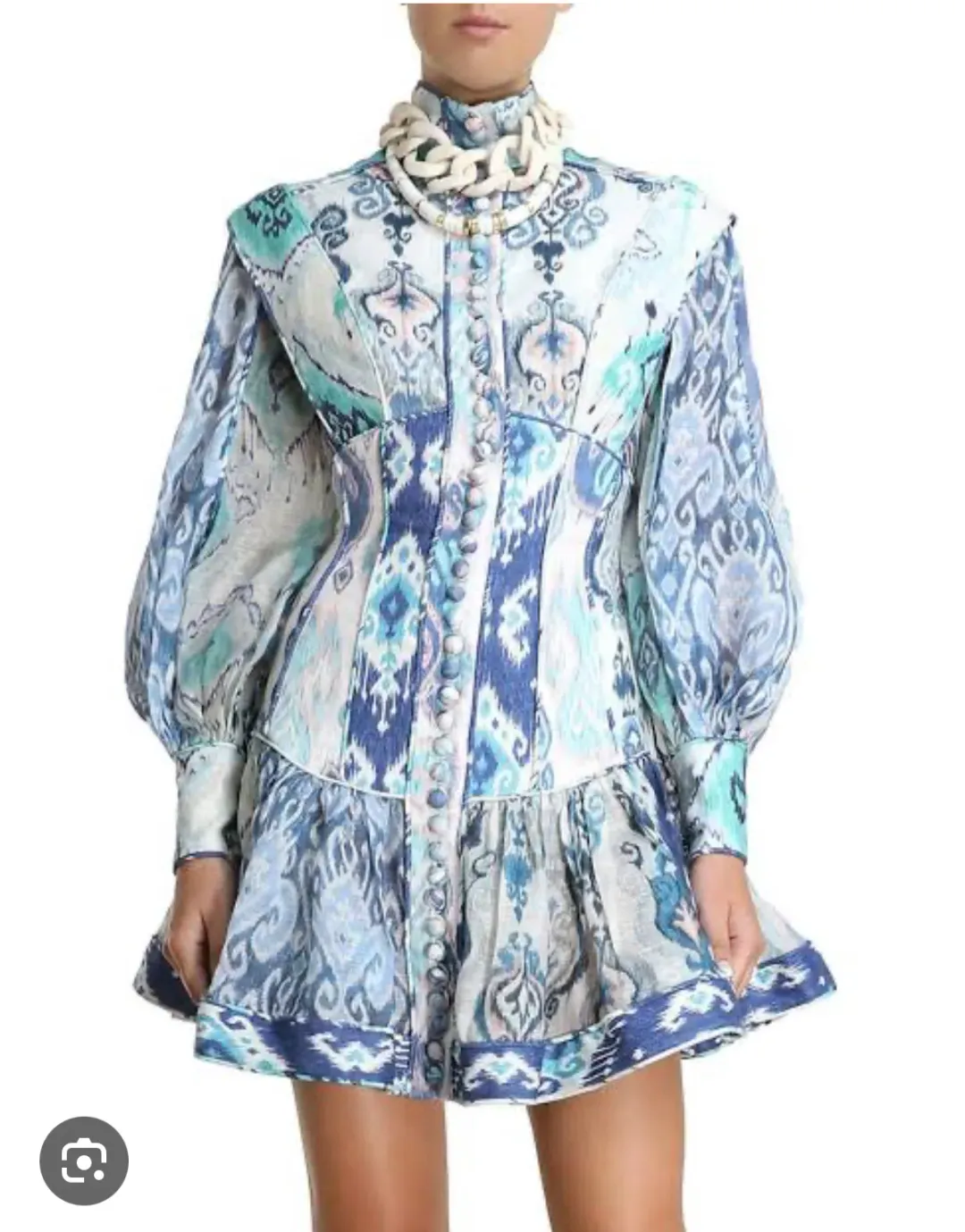 Zimmermann Glassy Long Sleeve Mini Dress Black Size 0 / AU 8 for rent on The Volte - main image