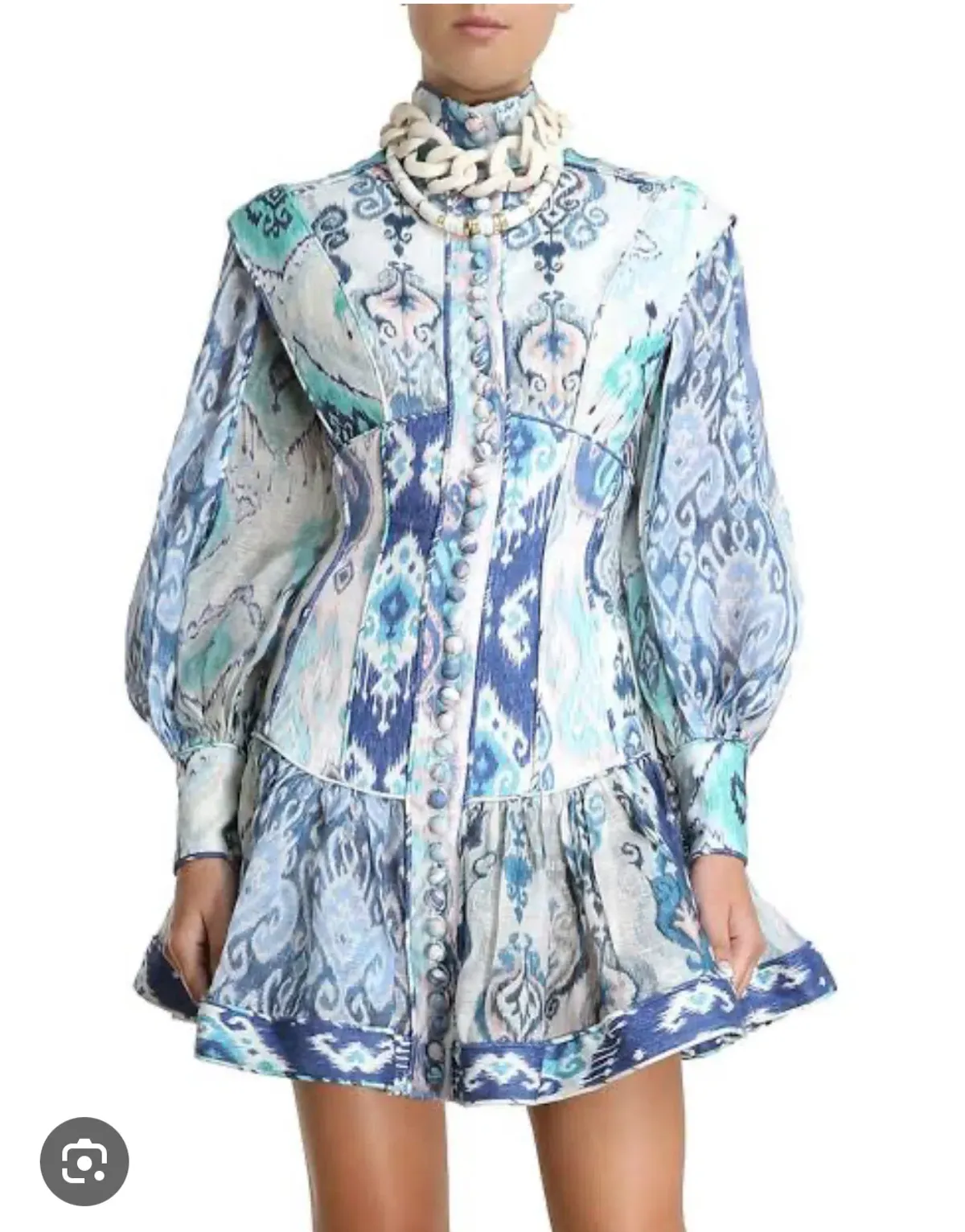 Zimmermann Glassy Long Sleeve Mini Dress Black Size 0 / AU 8 - Image 3